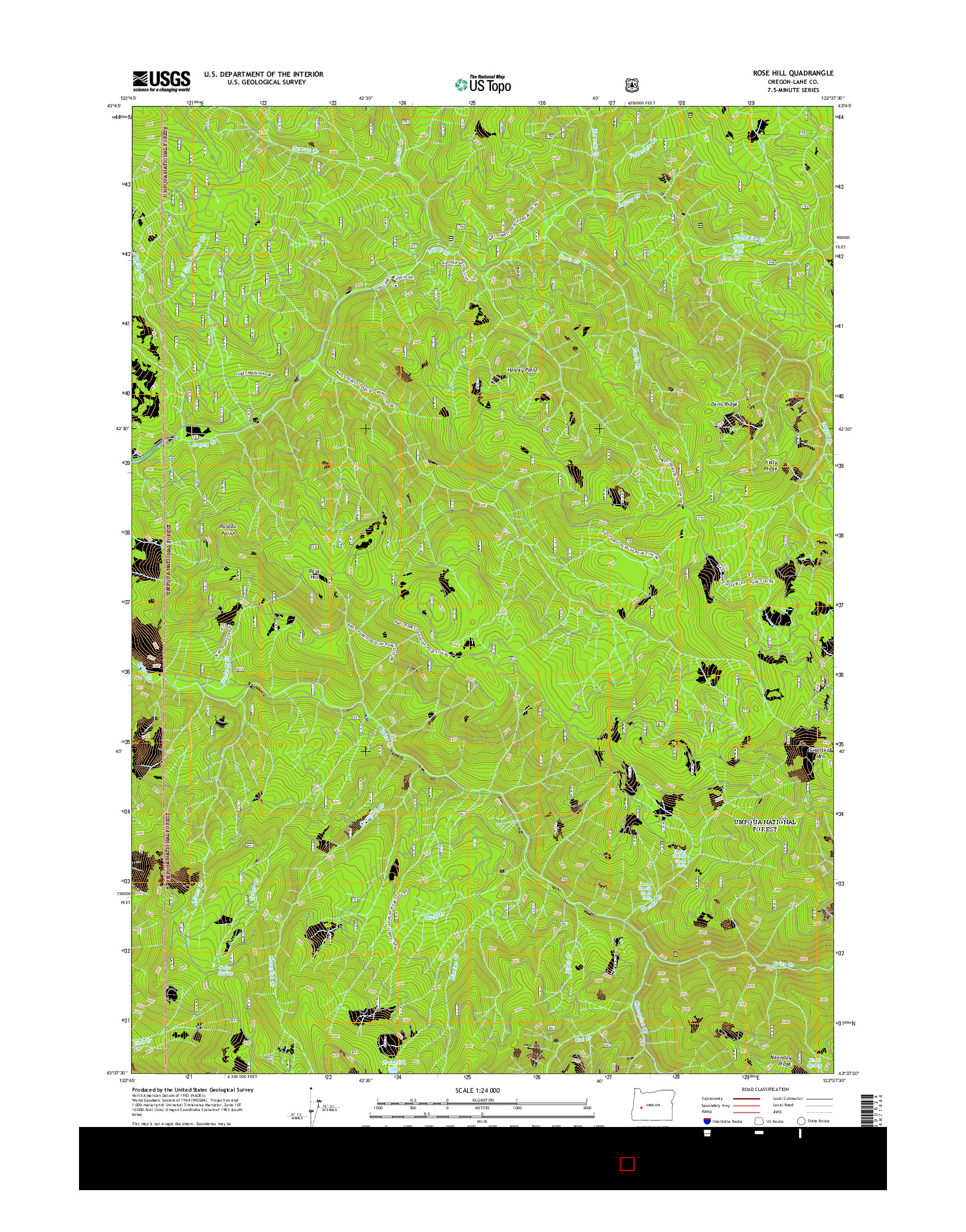 USGS US TOPO 7.5-MINUTE MAP FOR ROSE HILL, OR 2014