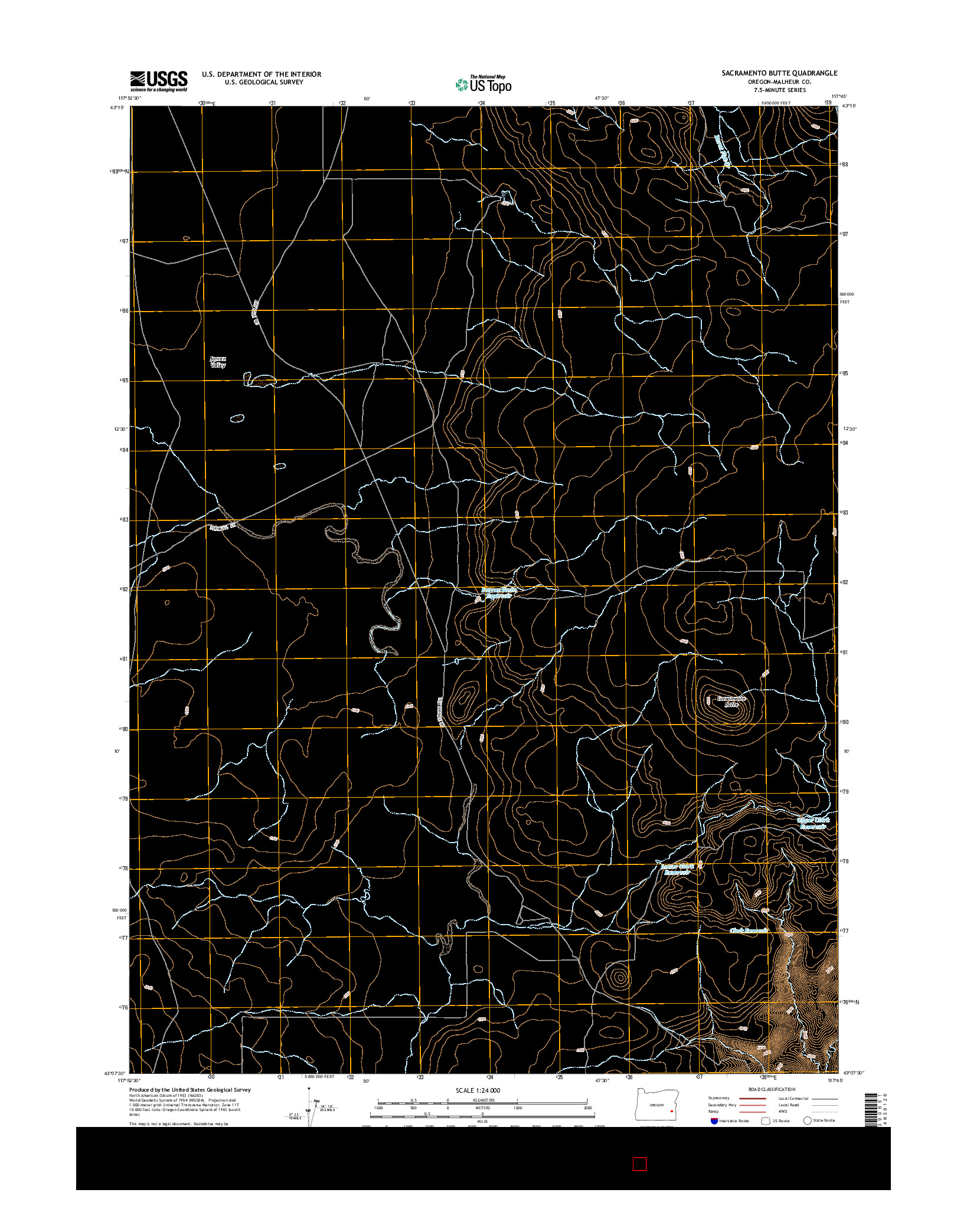 USGS US TOPO 7.5-MINUTE MAP FOR SACRAMENTO BUTTE, OR 2014