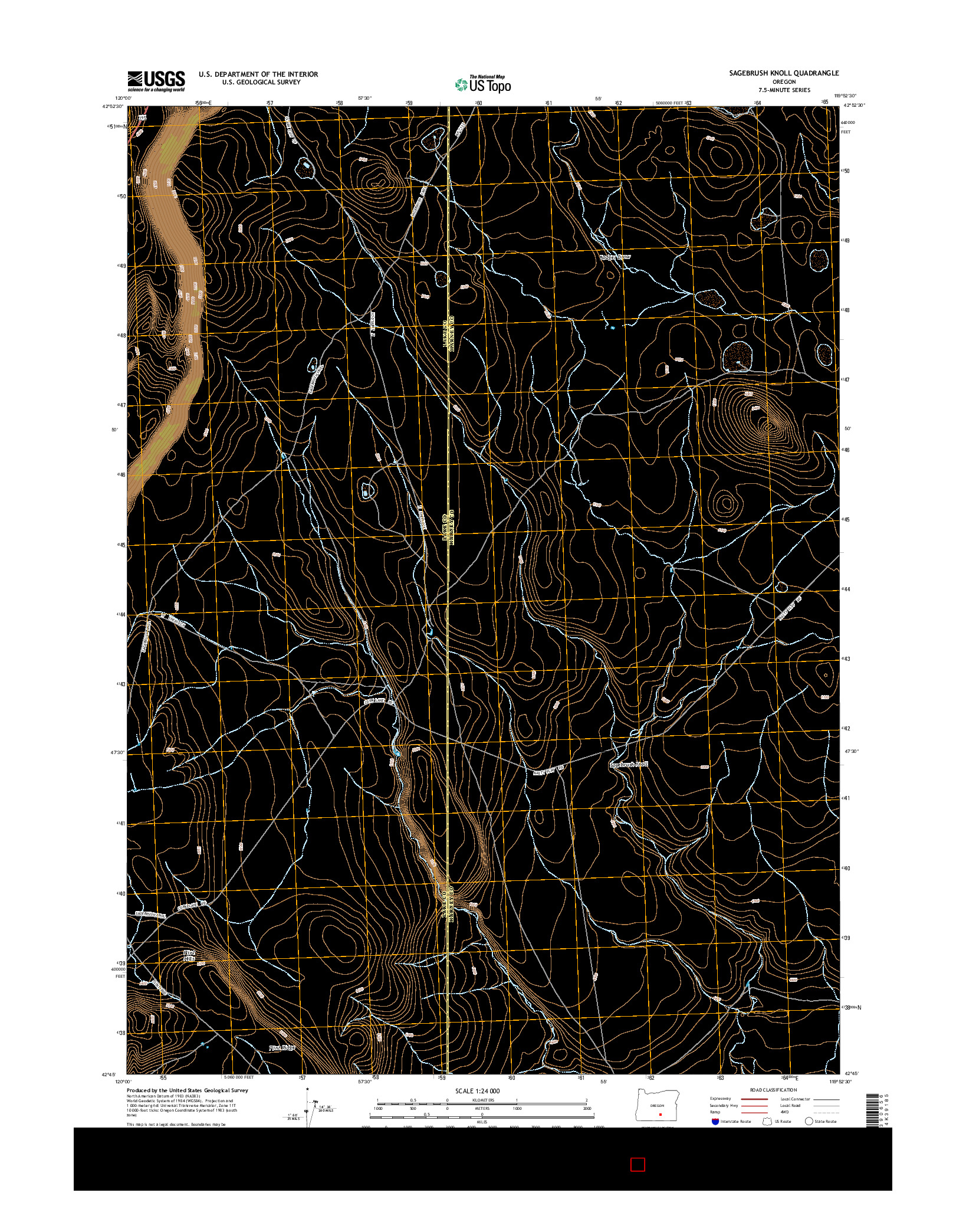 USGS US TOPO 7.5-MINUTE MAP FOR SAGEBRUSH KNOLL, OR 2014