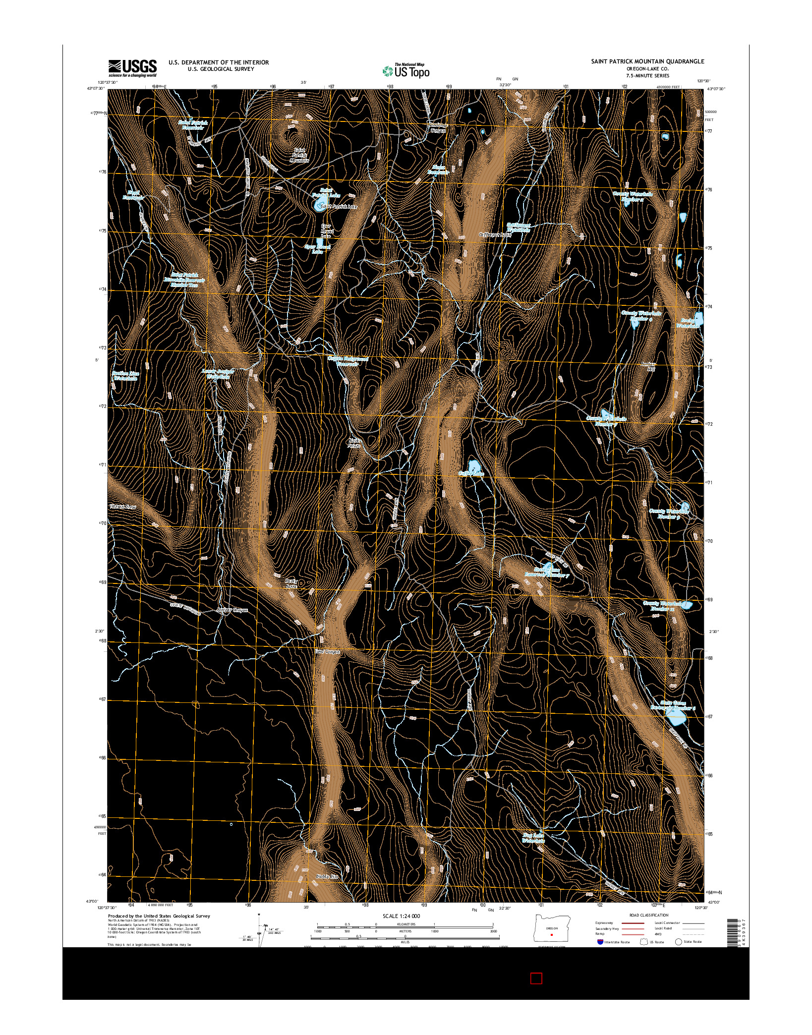 USGS US TOPO 7.5-MINUTE MAP FOR SAINT PATRICK MOUNTAIN, OR 2014