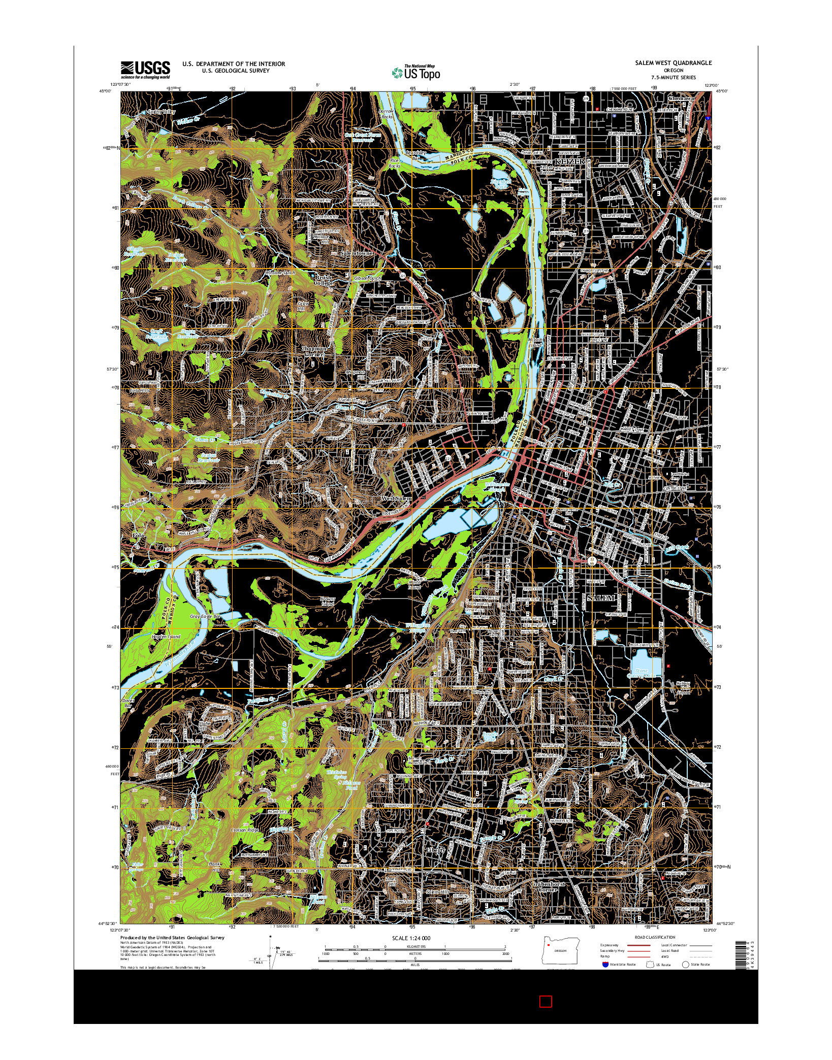 USGS US TOPO 7.5-MINUTE MAP FOR SALEM WEST, OR 2014