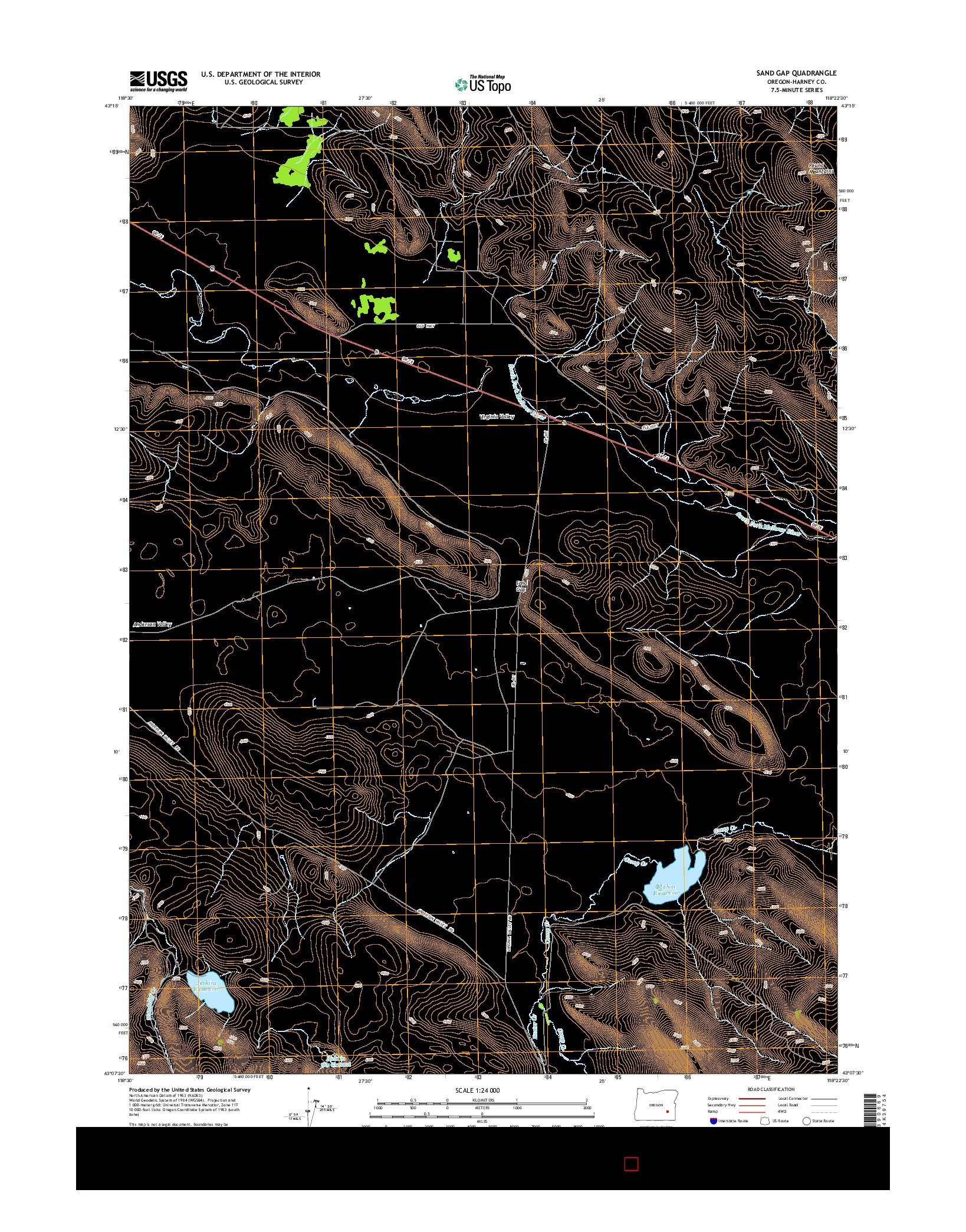 USGS US TOPO 7.5-MINUTE MAP FOR SAND GAP, OR 2014