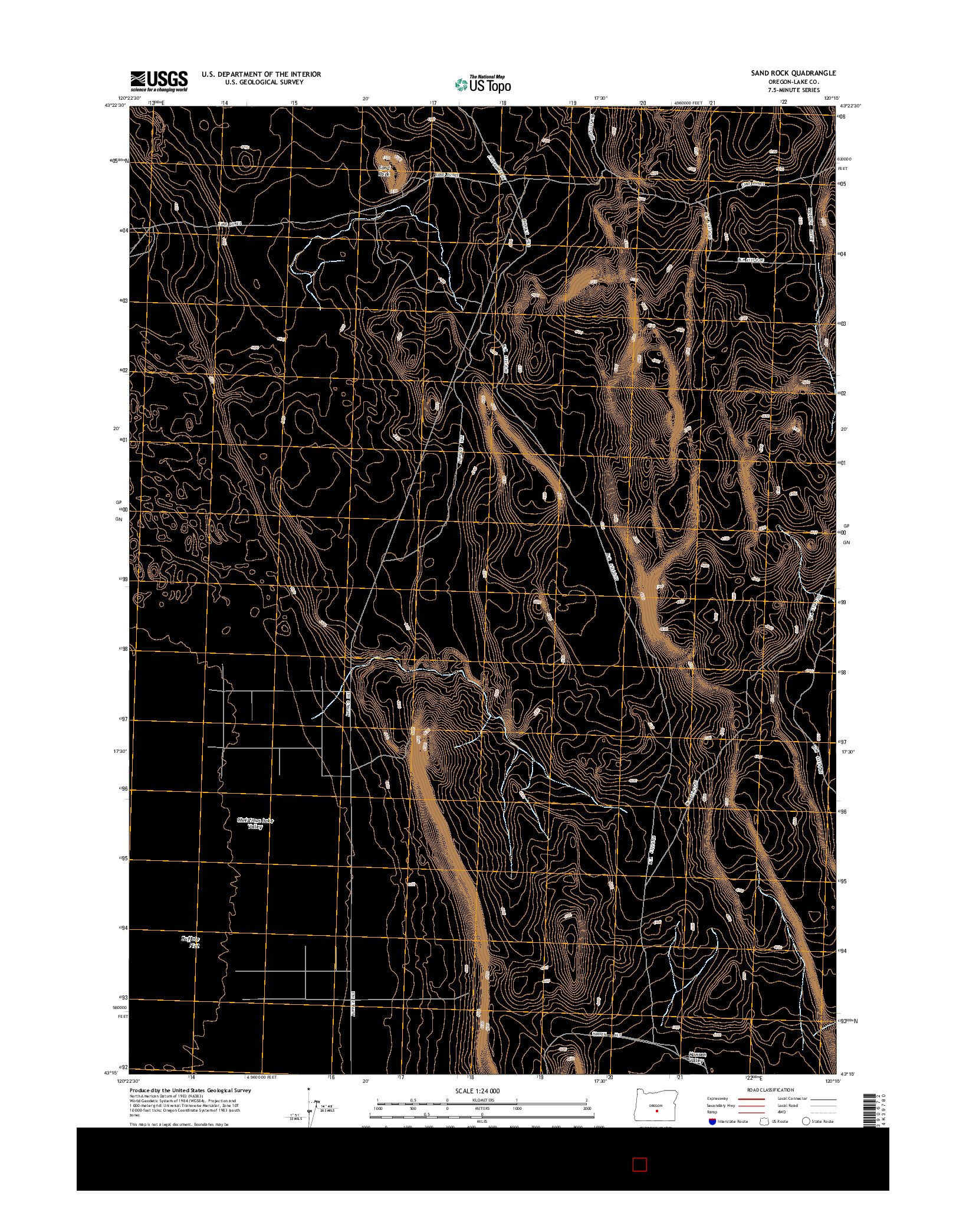 USGS US TOPO 7.5-MINUTE MAP FOR SAND ROCK, OR 2014