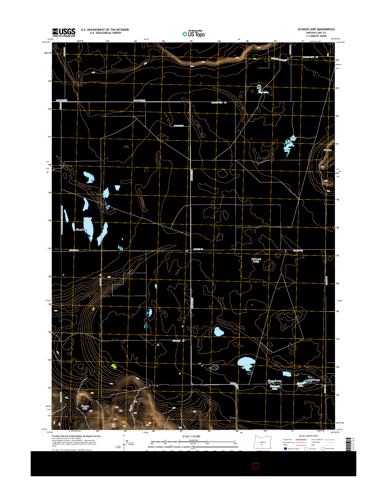 USGS US TOPO 7.5-MINUTE MAP FOR SCHAUB LAKE, OR 2014