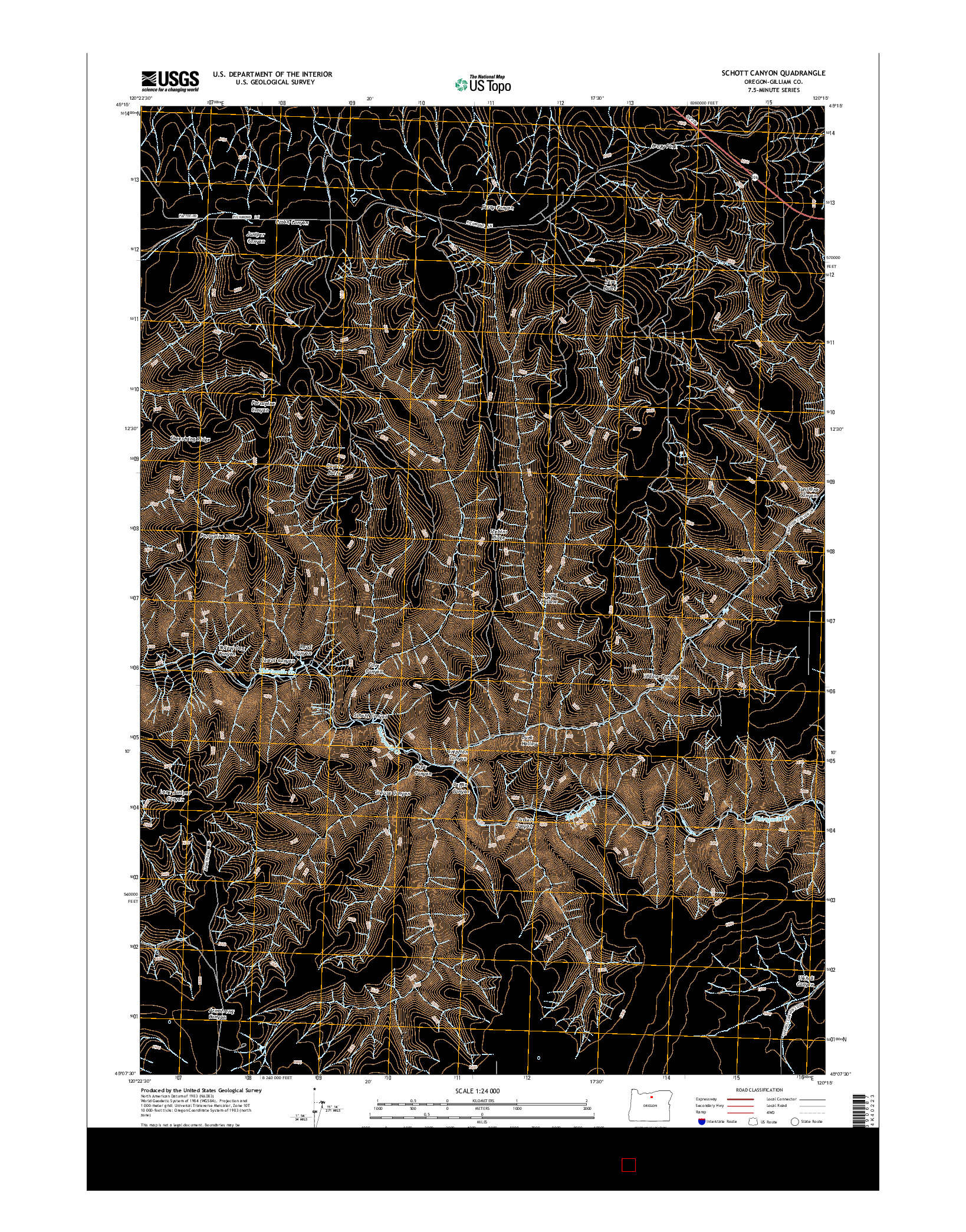 USGS US TOPO 7.5-MINUTE MAP FOR SCHOTT CANYON, OR 2014