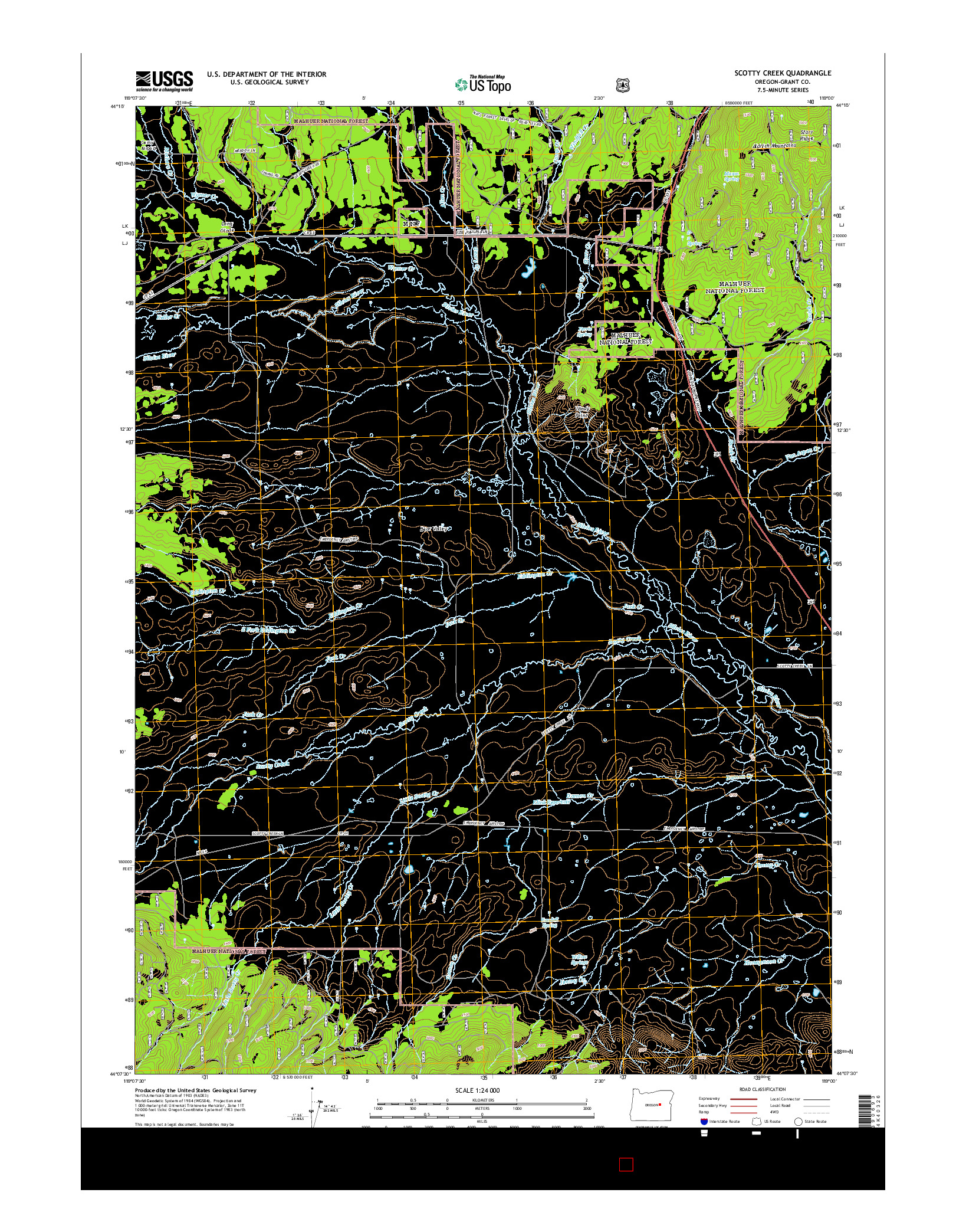 USGS US TOPO 7.5-MINUTE MAP FOR SCOTTY CREEK, OR 2014