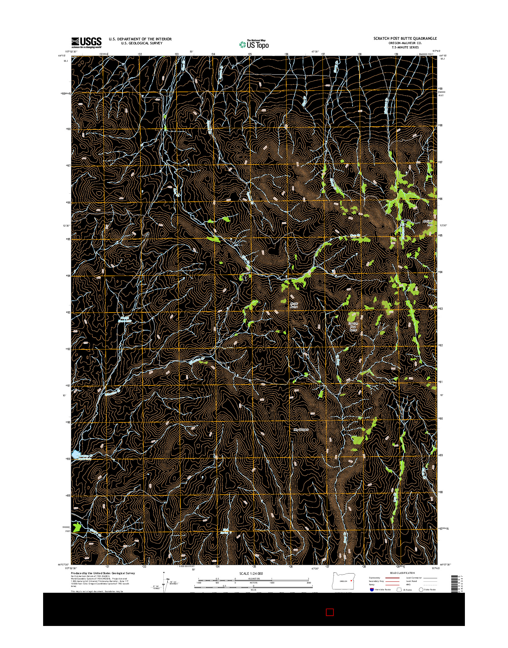 USGS US TOPO 7.5-MINUTE MAP FOR SCRATCH POST BUTTE, OR 2014