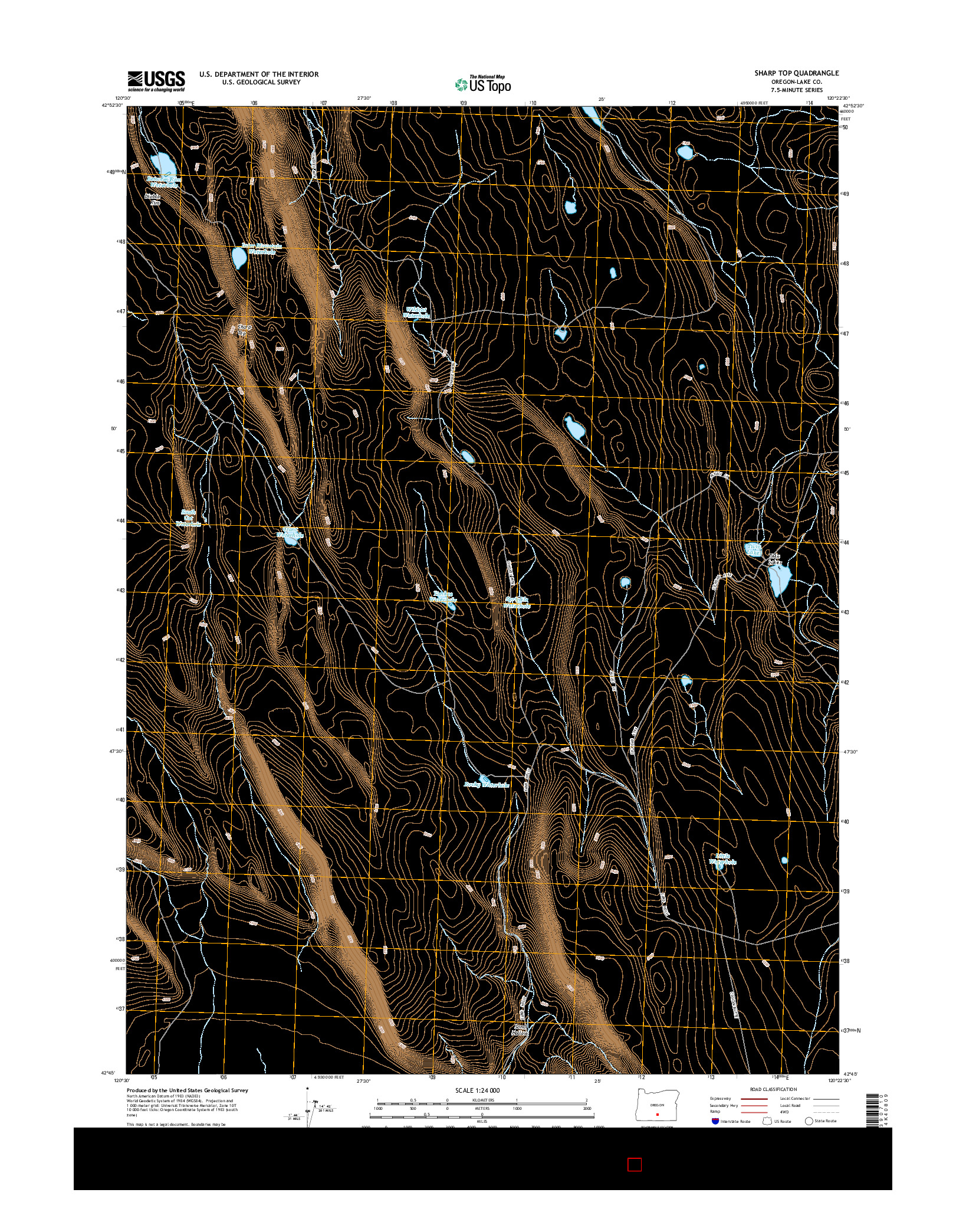 USGS US TOPO 7.5-MINUTE MAP FOR SHARP TOP, OR 2014