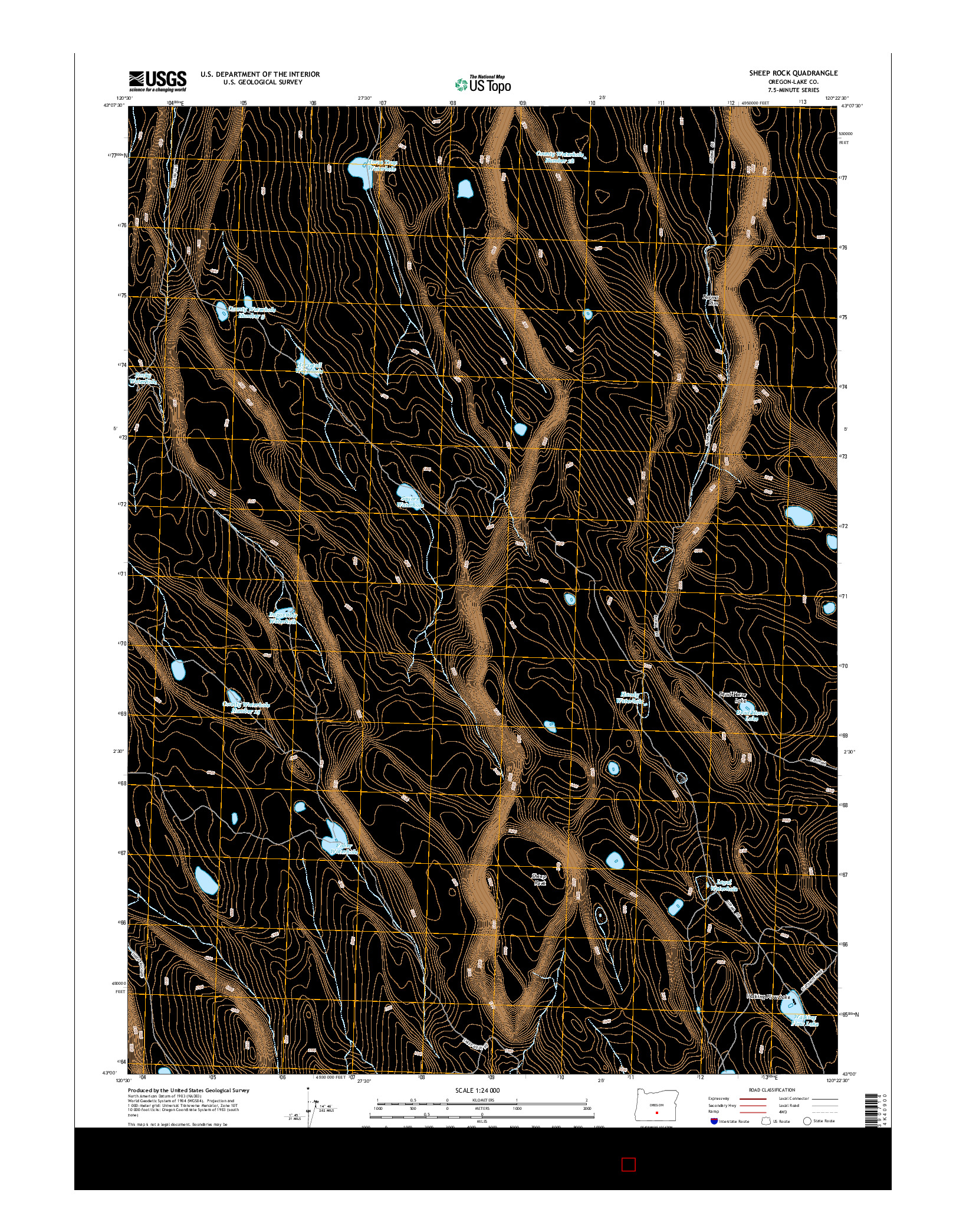 USGS US TOPO 7.5-MINUTE MAP FOR SHEEP ROCK, OR 2014