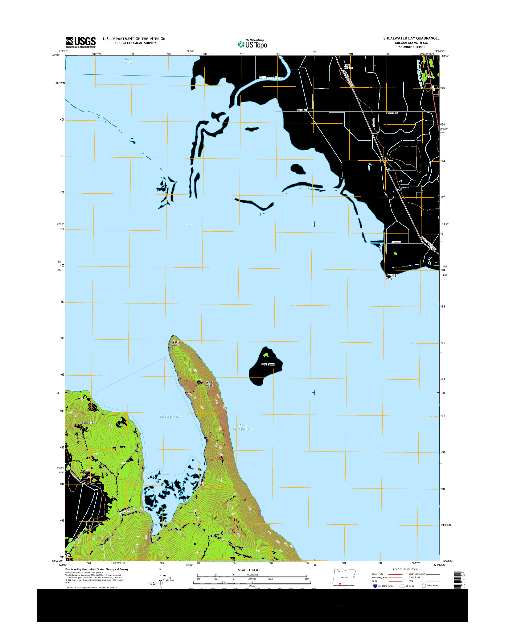 USGS US TOPO 7.5-MINUTE MAP FOR SHOALWATER BAY, OR 2014