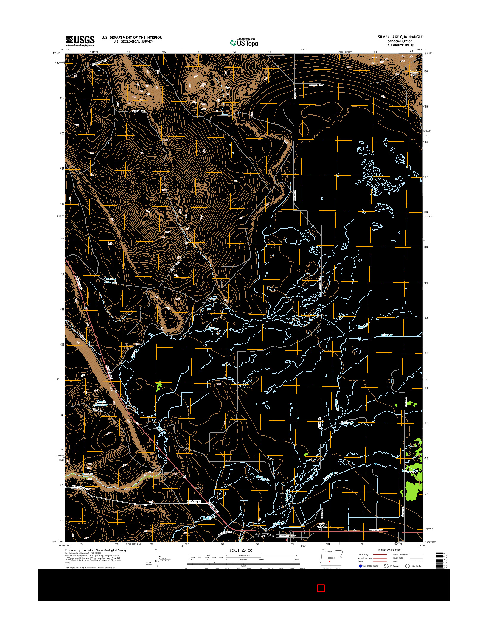 USGS US TOPO 7.5-MINUTE MAP FOR SILVER LAKE, OR 2014