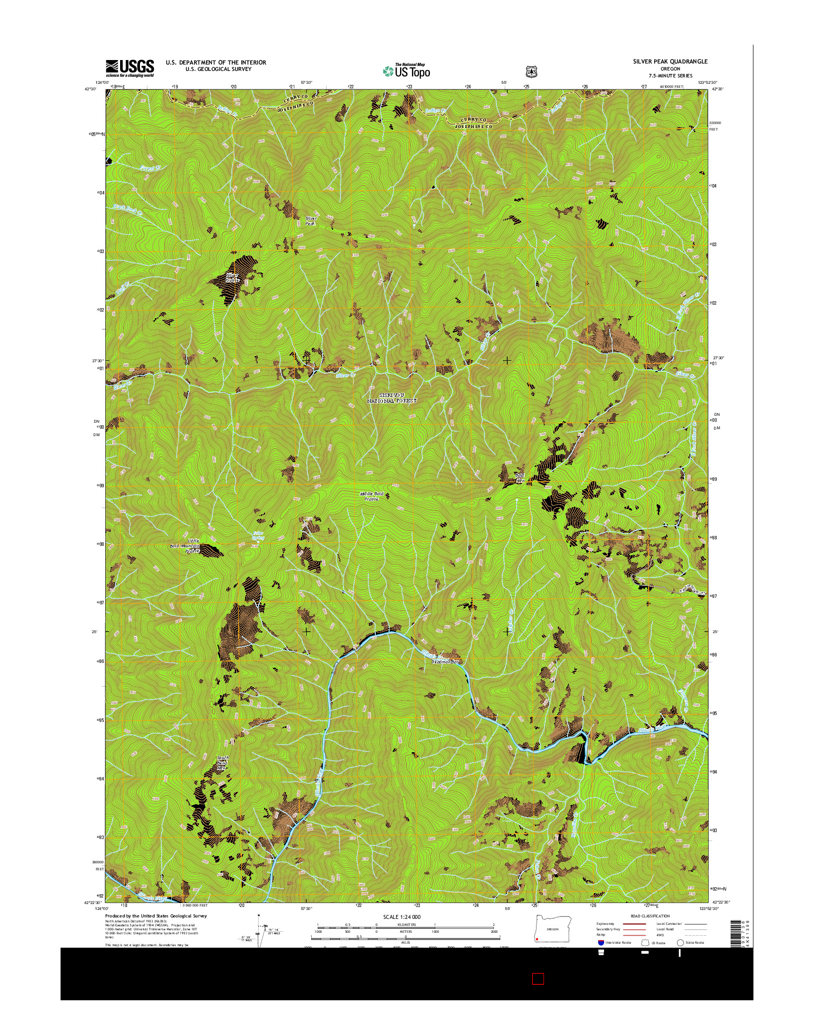 USGS US TOPO 7.5-MINUTE MAP FOR SILVER PEAK, OR 2014