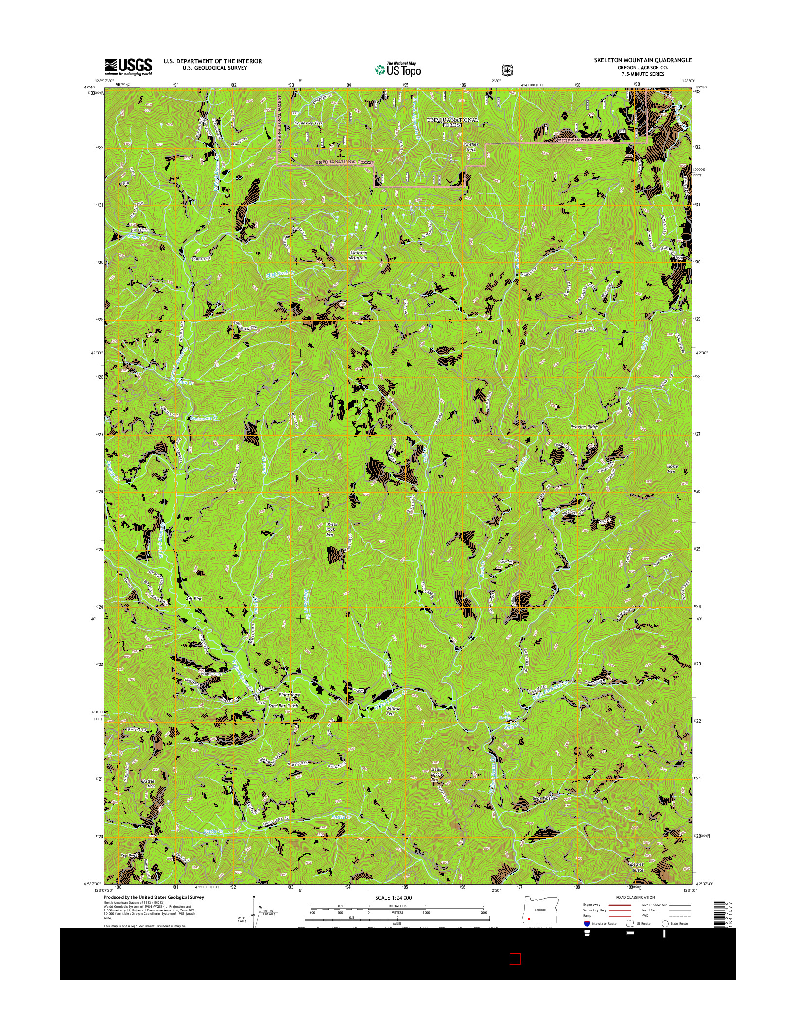 USGS US TOPO 7.5-MINUTE MAP FOR SKELETON MOUNTAIN, OR 2014