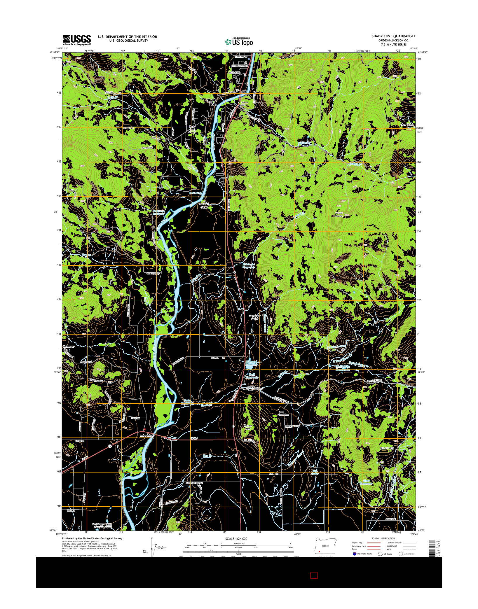 USGS US TOPO 7.5-MINUTE MAP FOR SHADY COVE, OR 2014