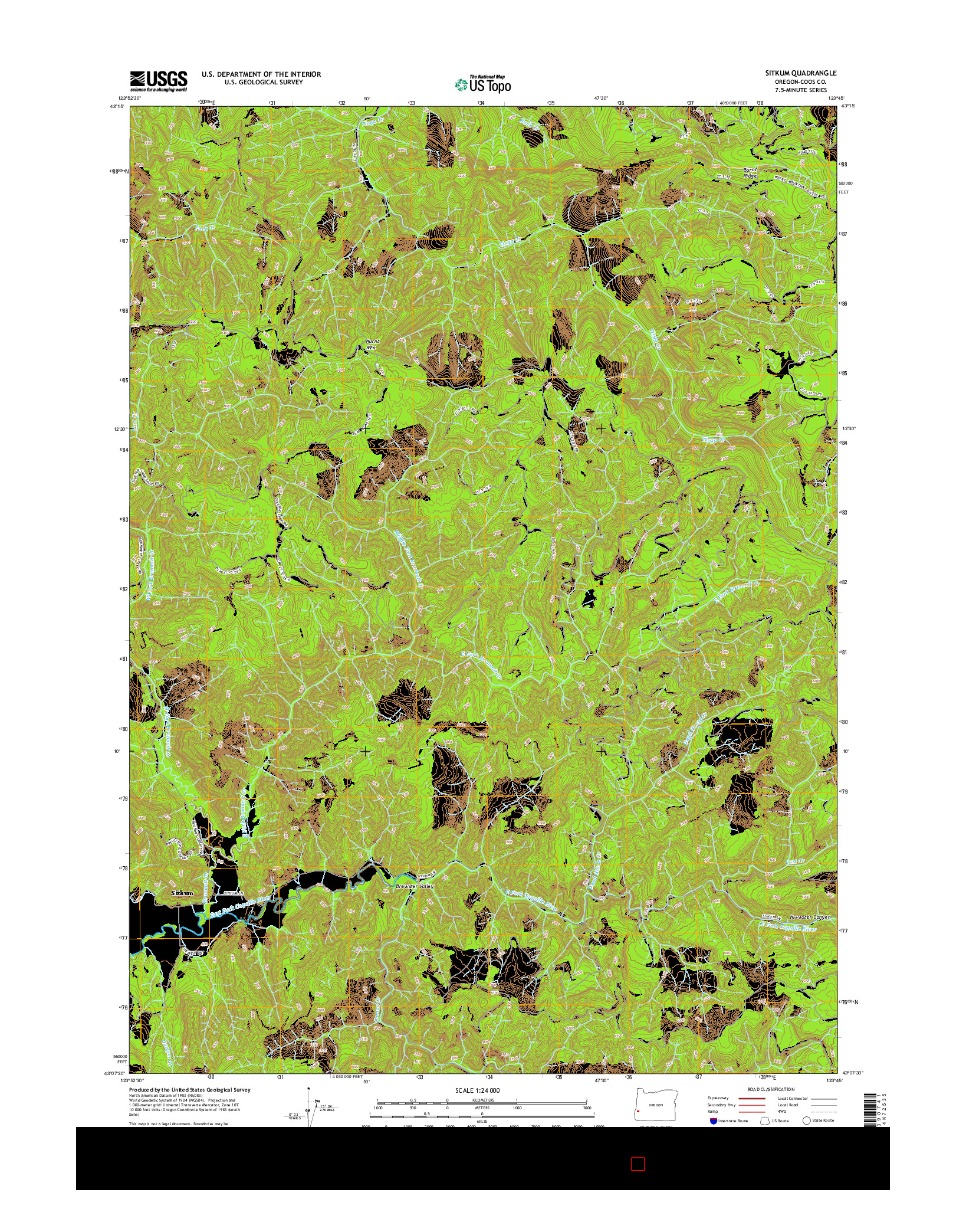 USGS US TOPO 7.5-MINUTE MAP FOR SITKUM, OR 2014