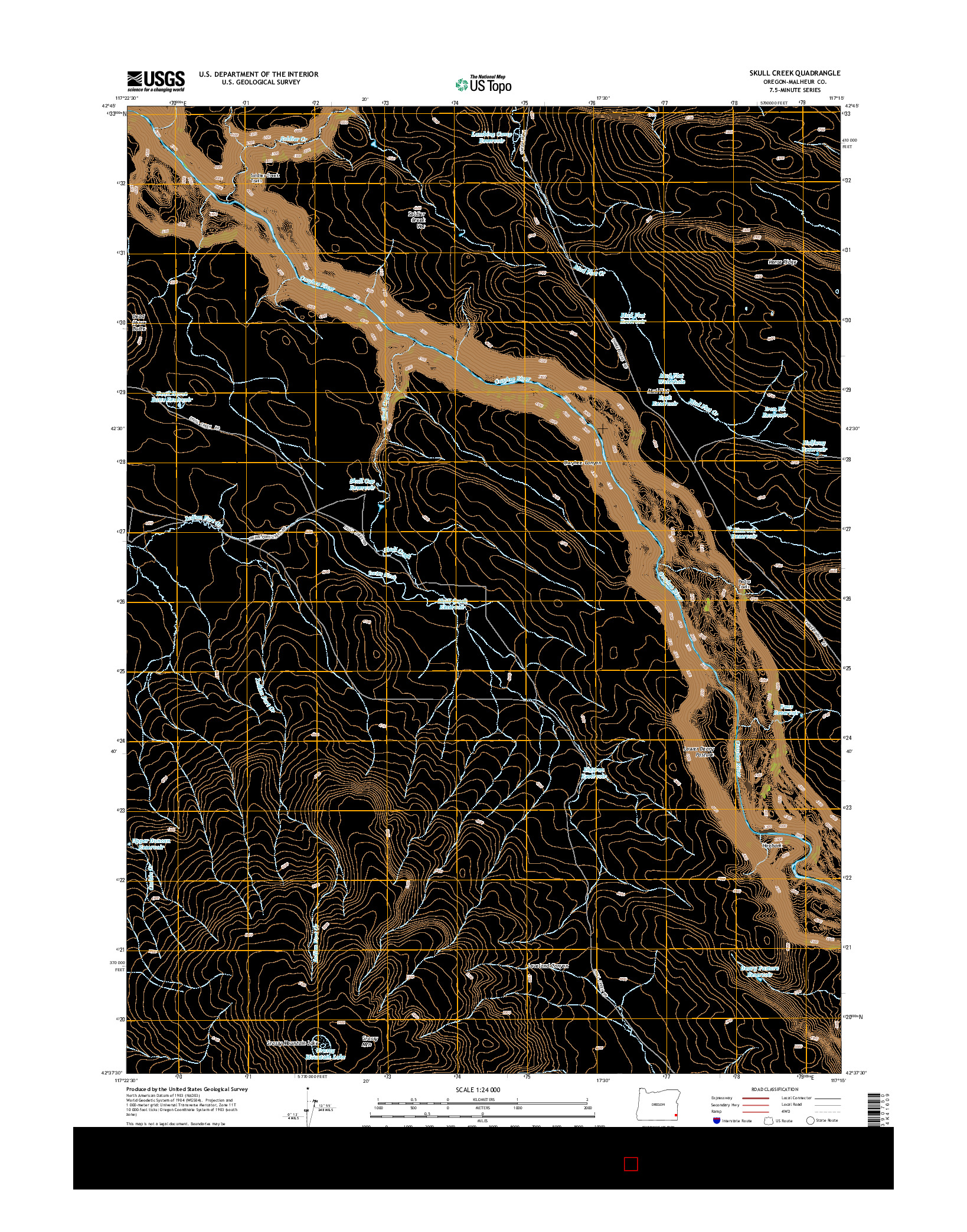 USGS US TOPO 7.5-MINUTE MAP FOR SKULL CREEK, OR 2014