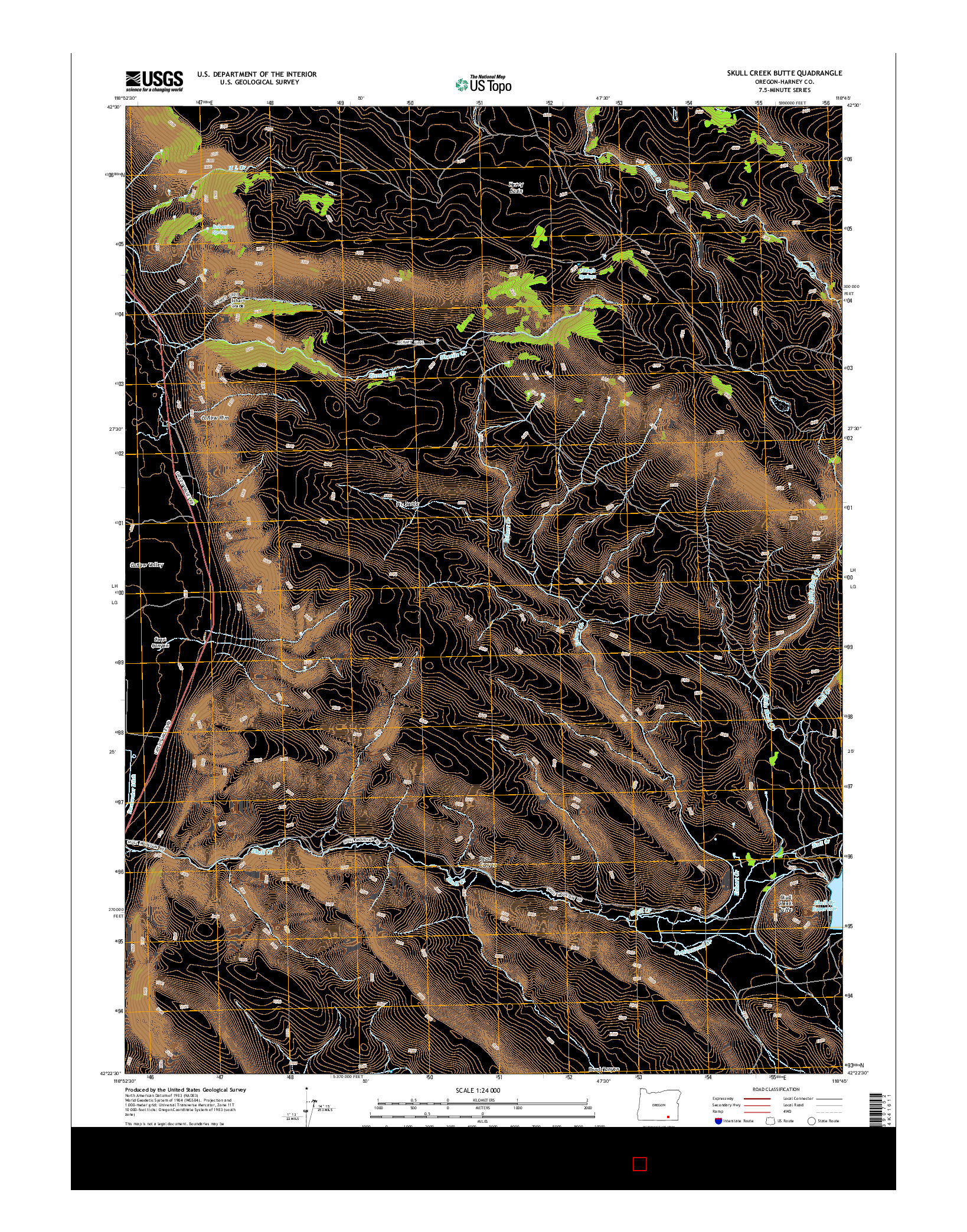 USGS US TOPO 7.5-MINUTE MAP FOR SKULL CREEK BUTTE, OR 2014