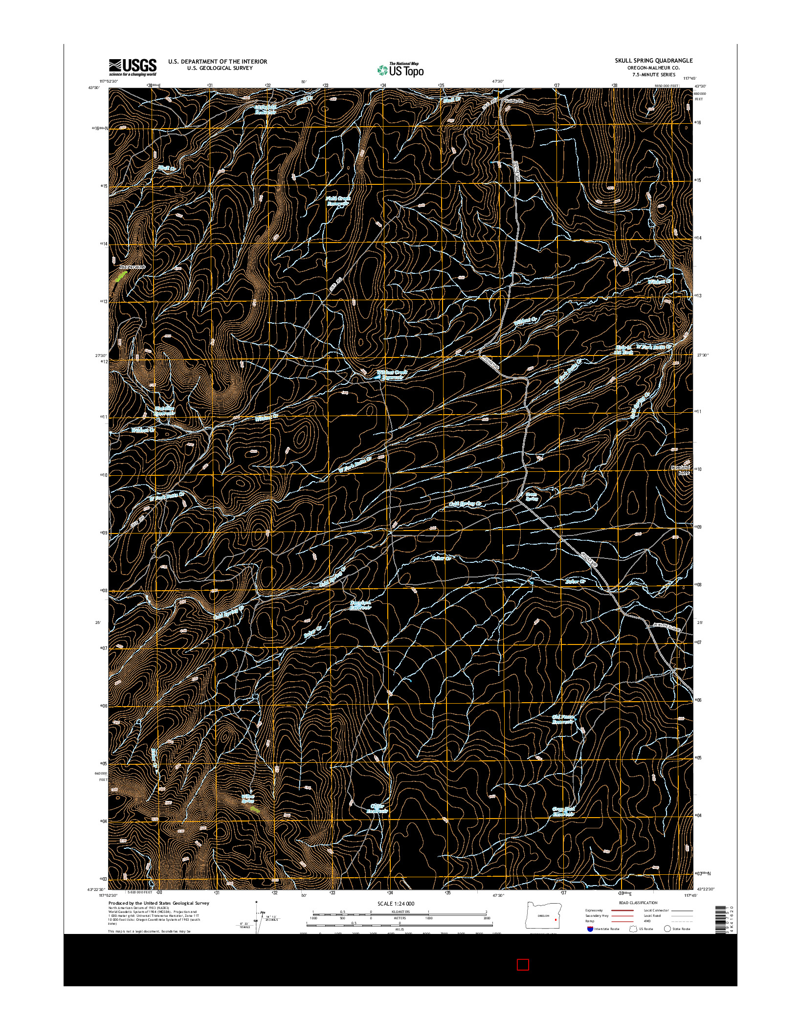 USGS US TOPO 7.5-MINUTE MAP FOR SKULL SPRING, OR 2014