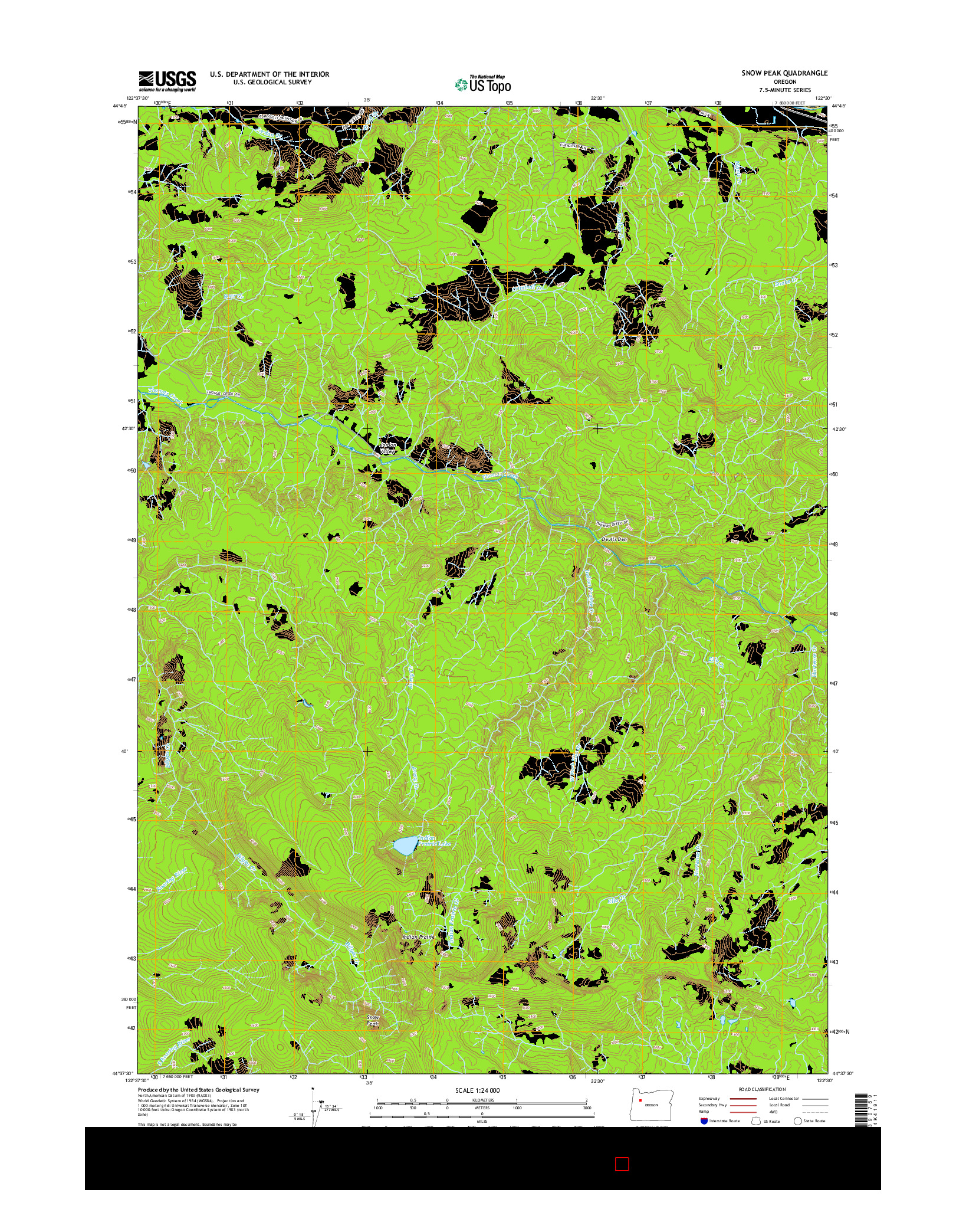 USGS US TOPO 7.5-MINUTE MAP FOR SNOW PEAK, OR 2014