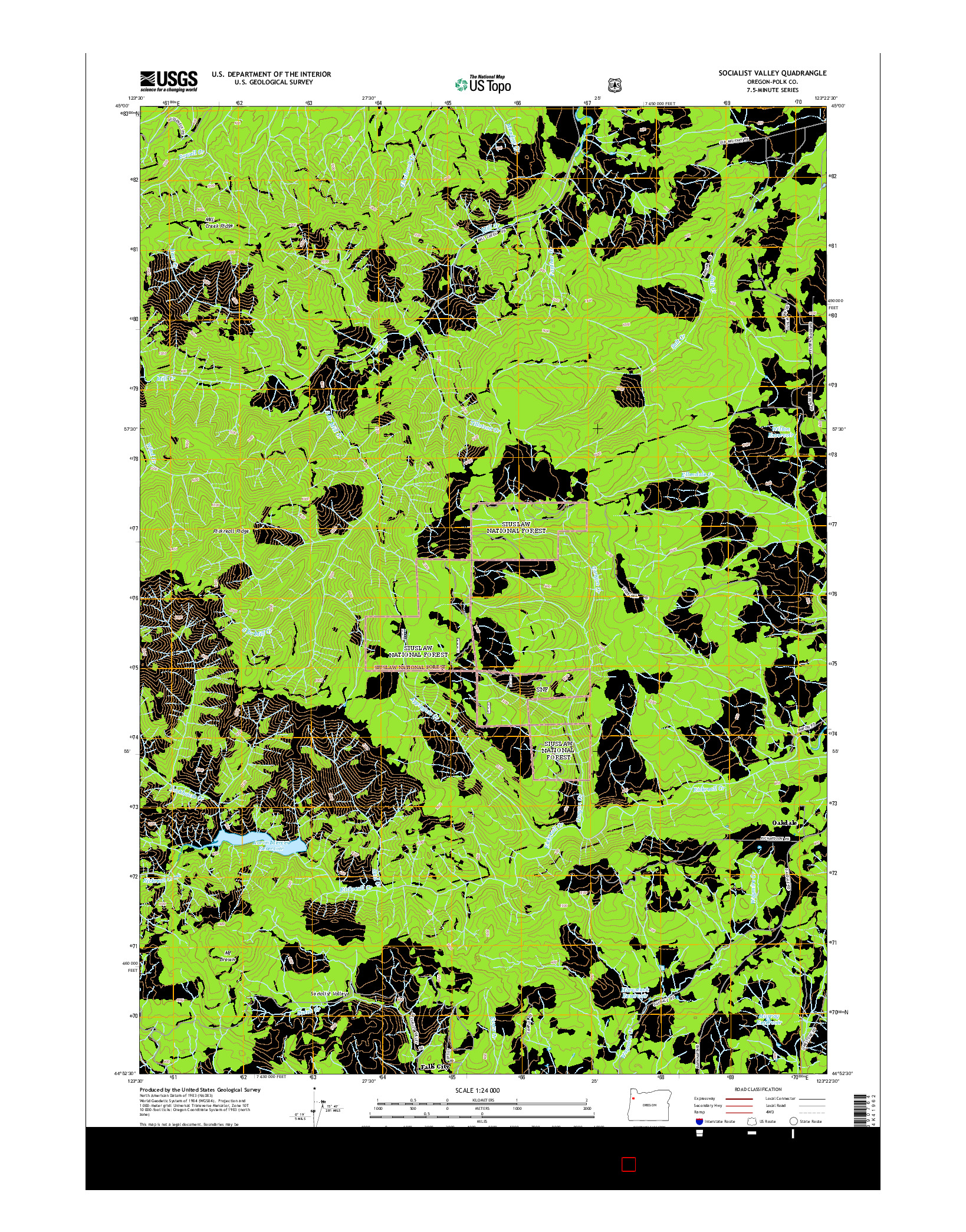 USGS US TOPO 7.5-MINUTE MAP FOR SOCIALIST VALLEY, OR 2014