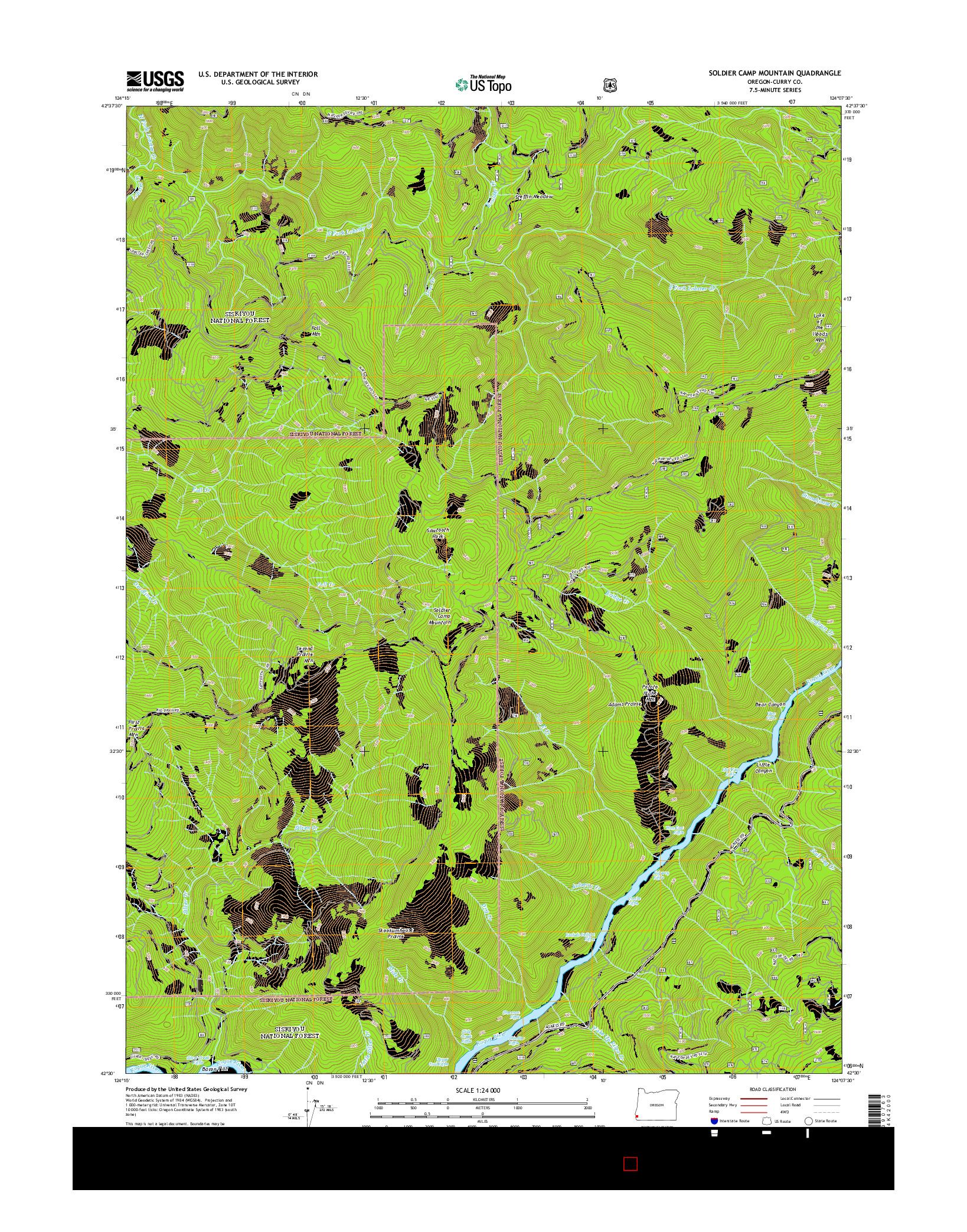 USGS US TOPO 7.5-MINUTE MAP FOR SOLDIER CAMP MOUNTAIN, OR 2014