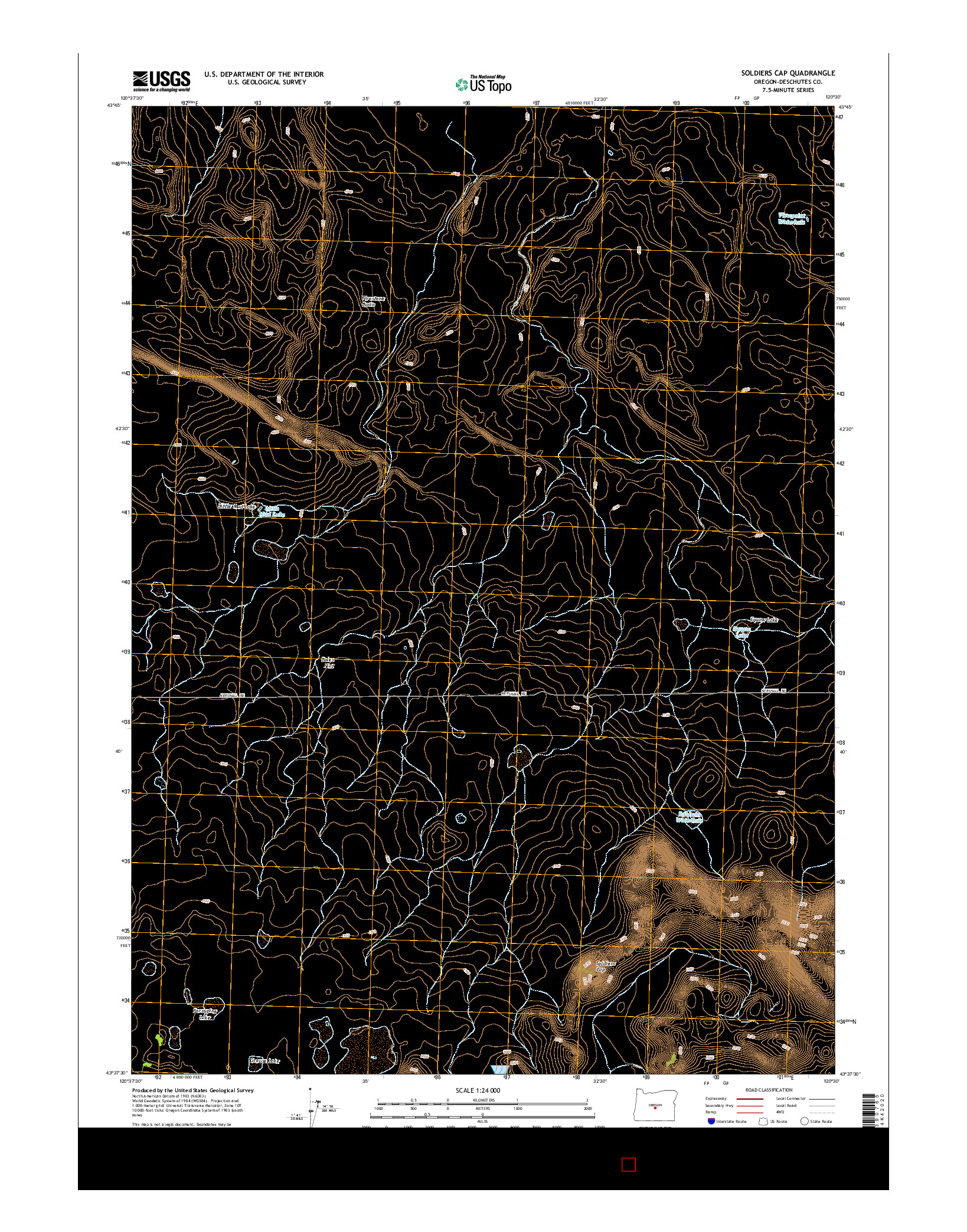 USGS US TOPO 7.5-MINUTE MAP FOR SOLDIERS CAP, OR 2014