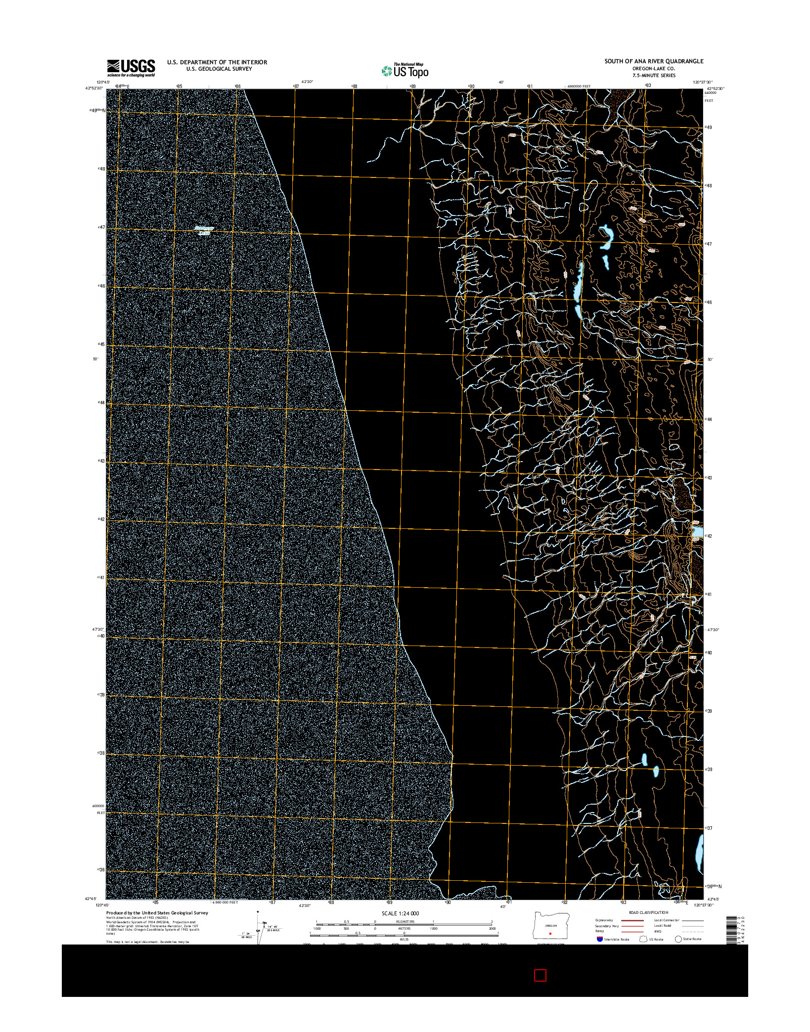 USGS US TOPO 7.5-MINUTE MAP FOR SOUTH OF ANA RIVER, OR 2014