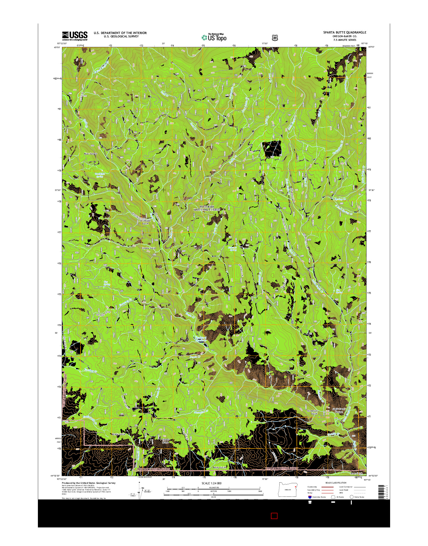 USGS US TOPO 7.5-MINUTE MAP FOR SPARTA BUTTE, OR 2014