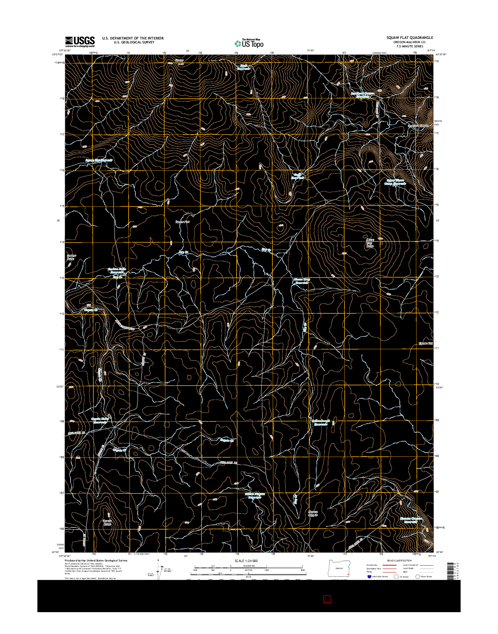 USGS US TOPO 7.5-MINUTE MAP FOR SQUAW FLAT, OR 2014