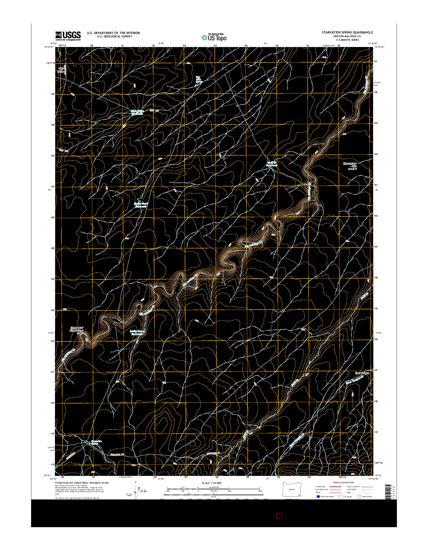 USGS US TOPO 7.5-MINUTE MAP FOR STARVATION SPRING, OR 2014