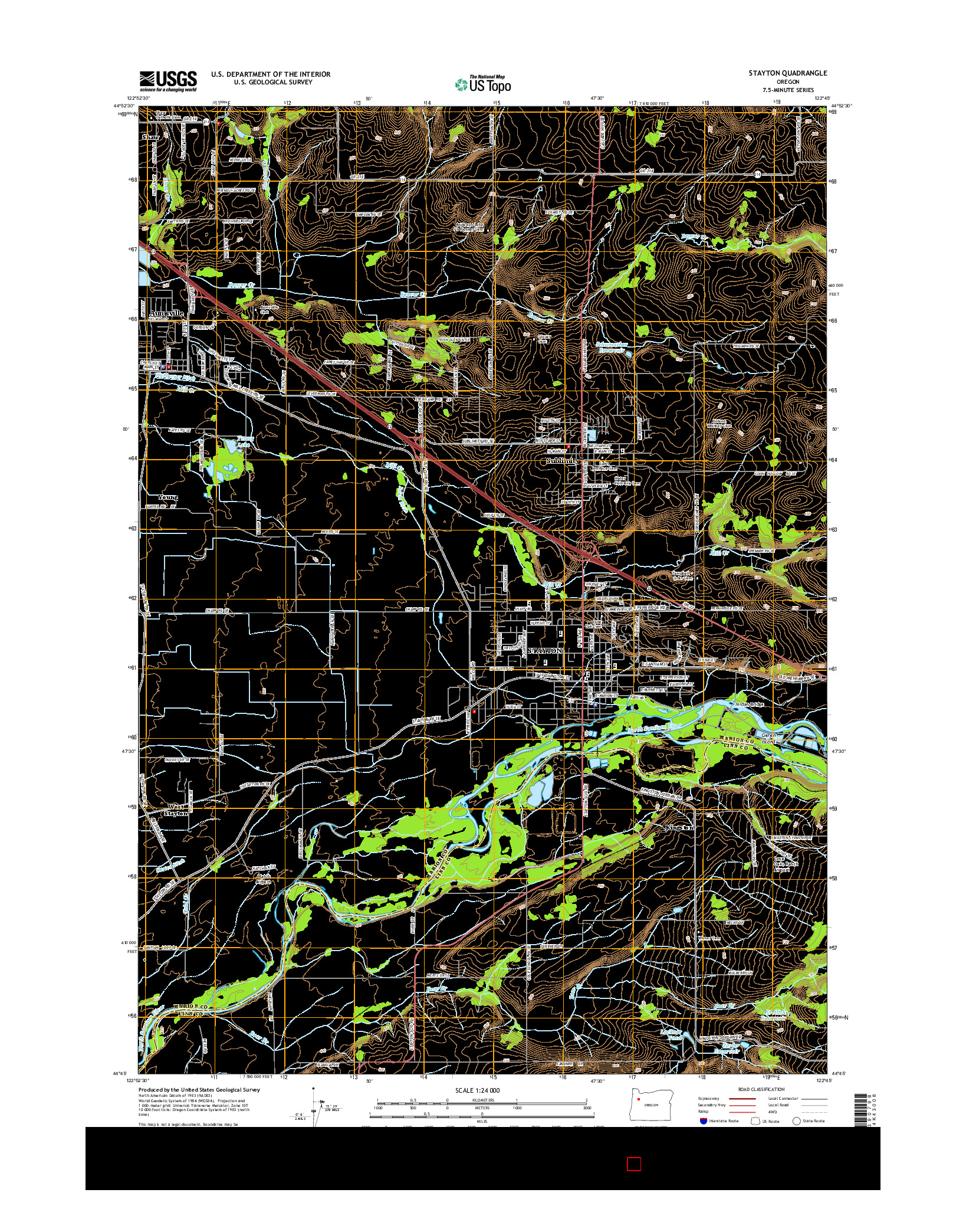 USGS US TOPO 7.5-MINUTE MAP FOR STAYTON, OR 2014