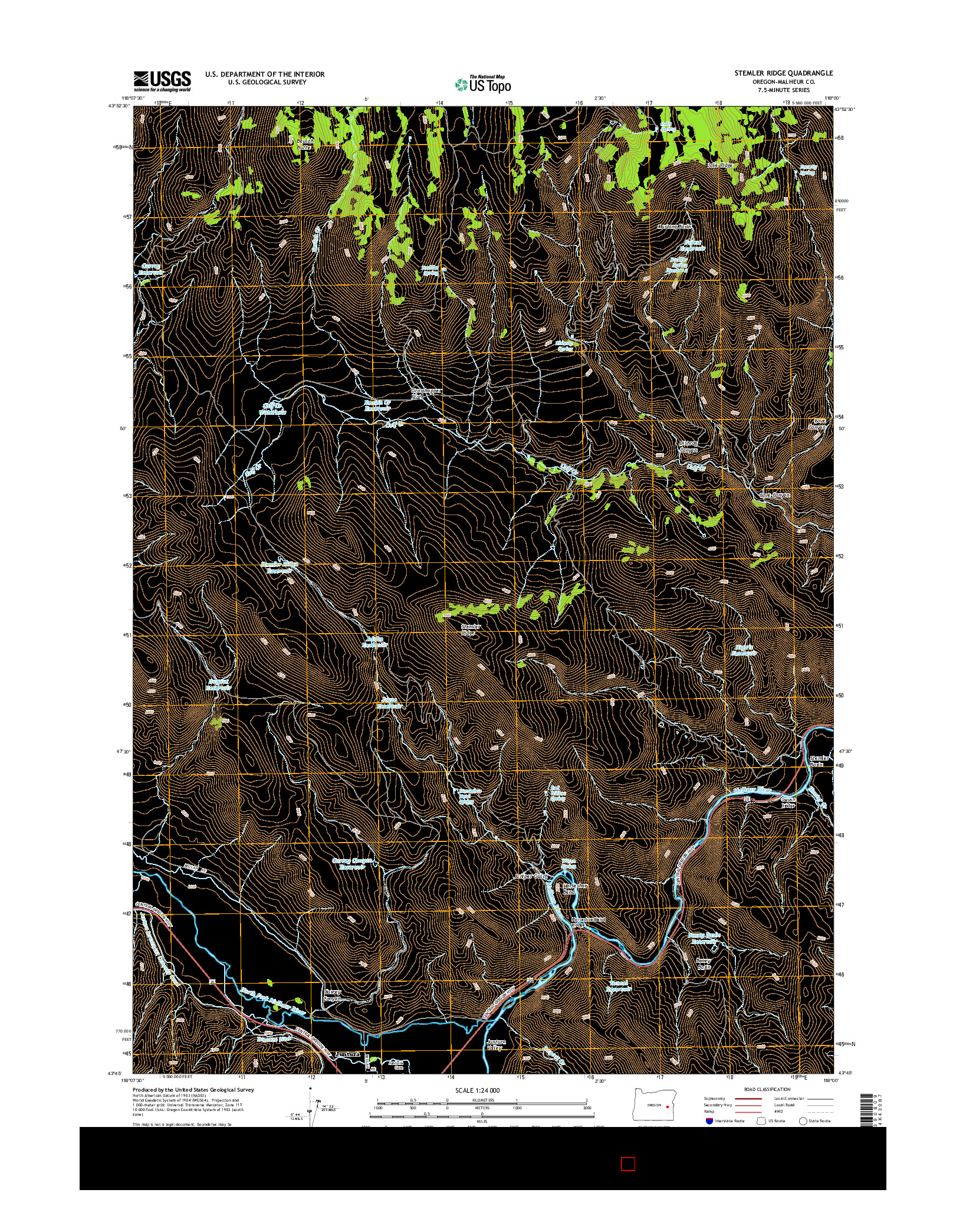 USGS US TOPO 7.5-MINUTE MAP FOR STEMLER RIDGE, OR 2014