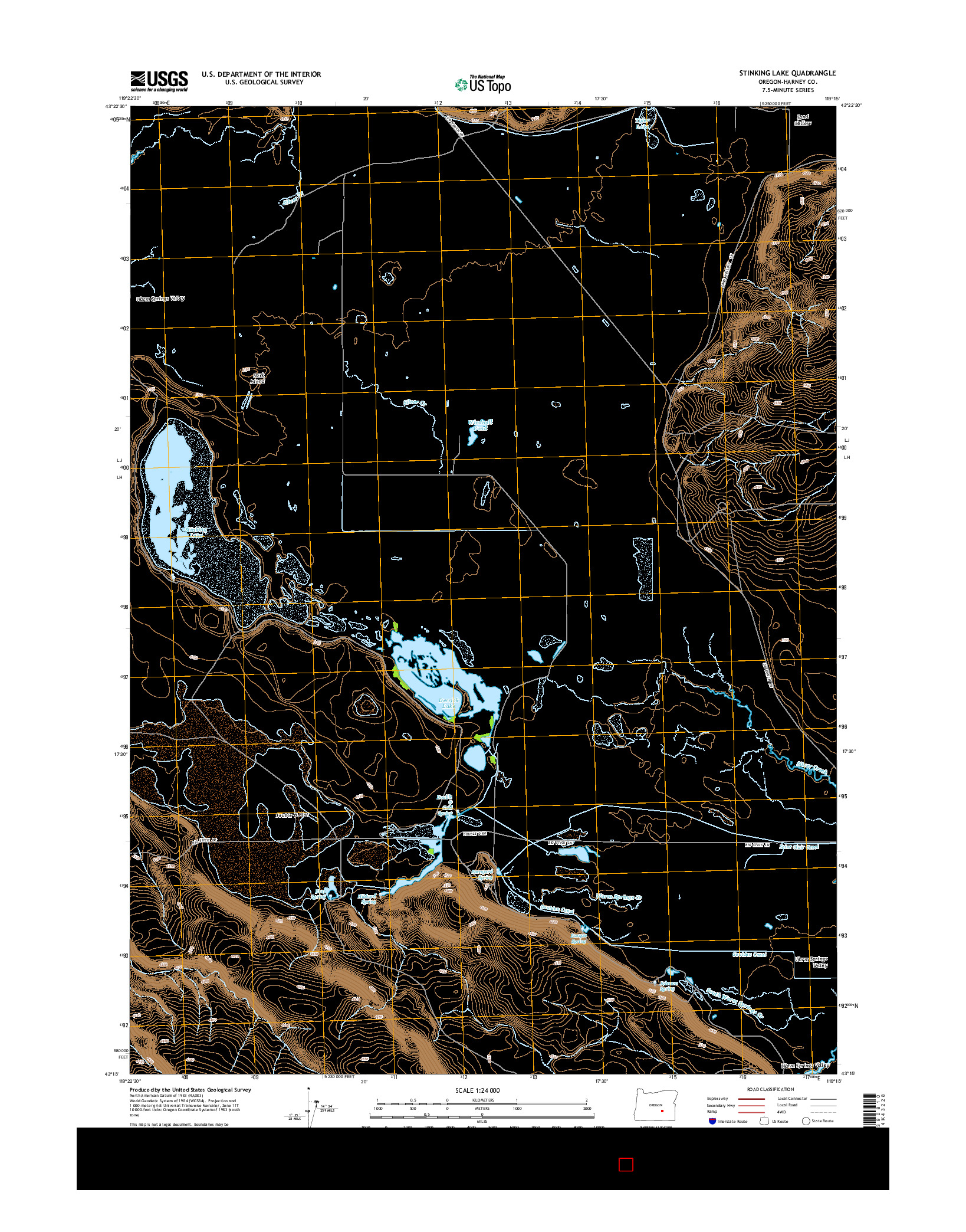 USGS US TOPO 7.5-MINUTE MAP FOR STINKING LAKE, OR 2014