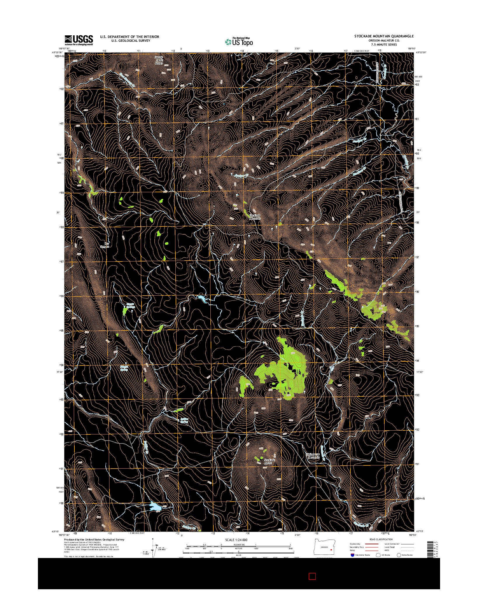 USGS US TOPO 7.5-MINUTE MAP FOR STOCKADE MOUNTAIN, OR 2014