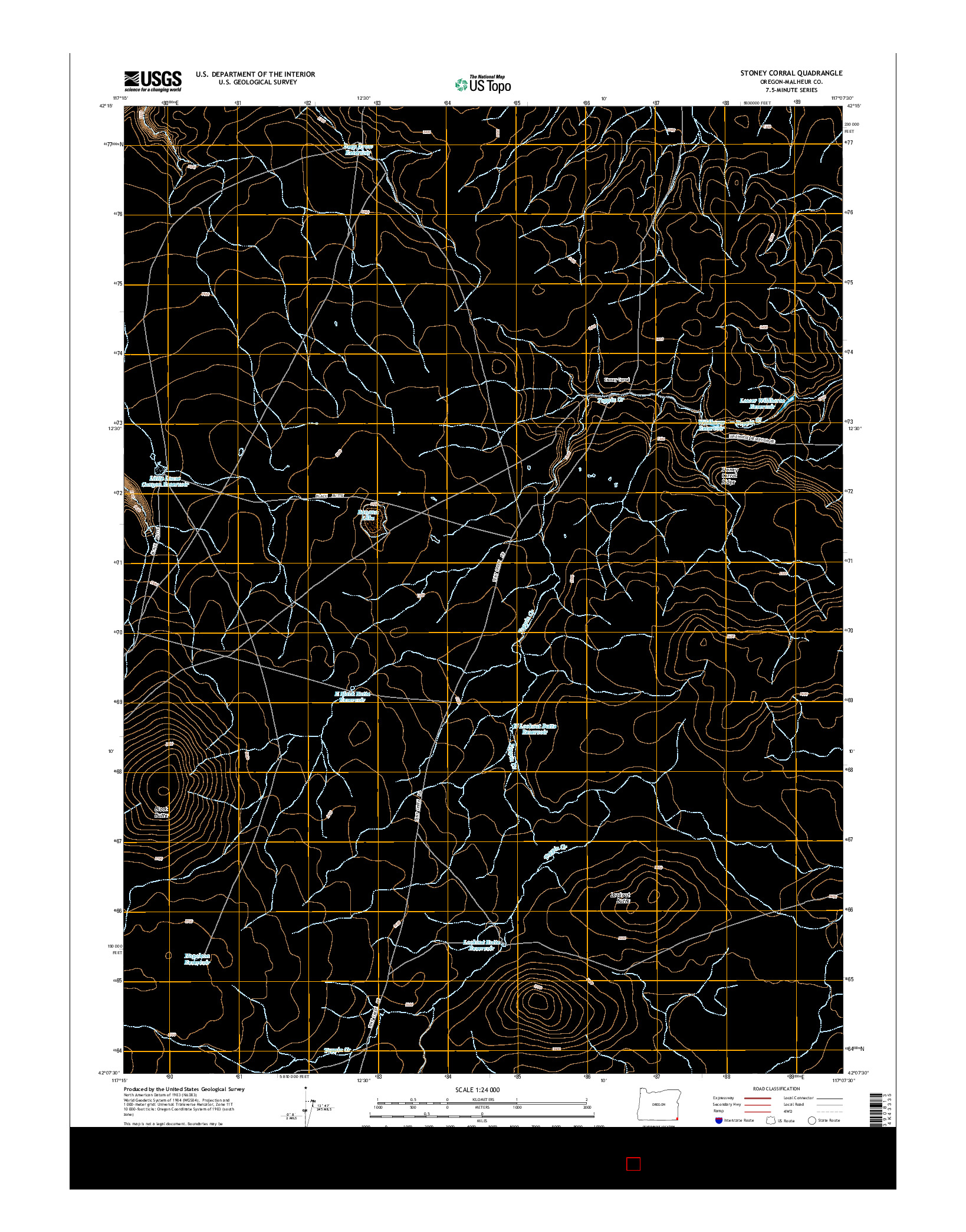 USGS US TOPO 7.5-MINUTE MAP FOR STONEY CORRAL, OR 2014