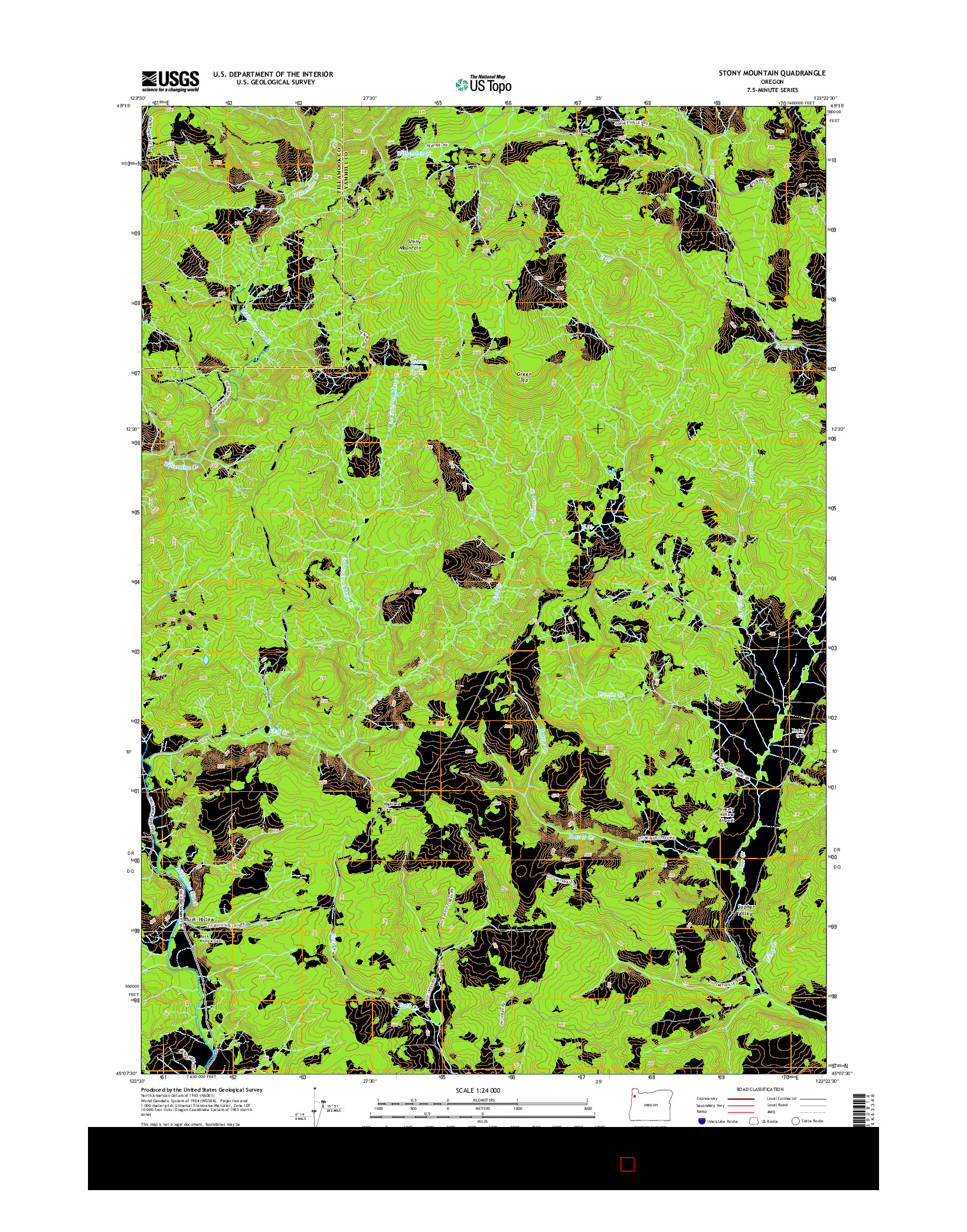 USGS US TOPO 7.5-MINUTE MAP FOR STONY MOUNTAIN, OR 2014