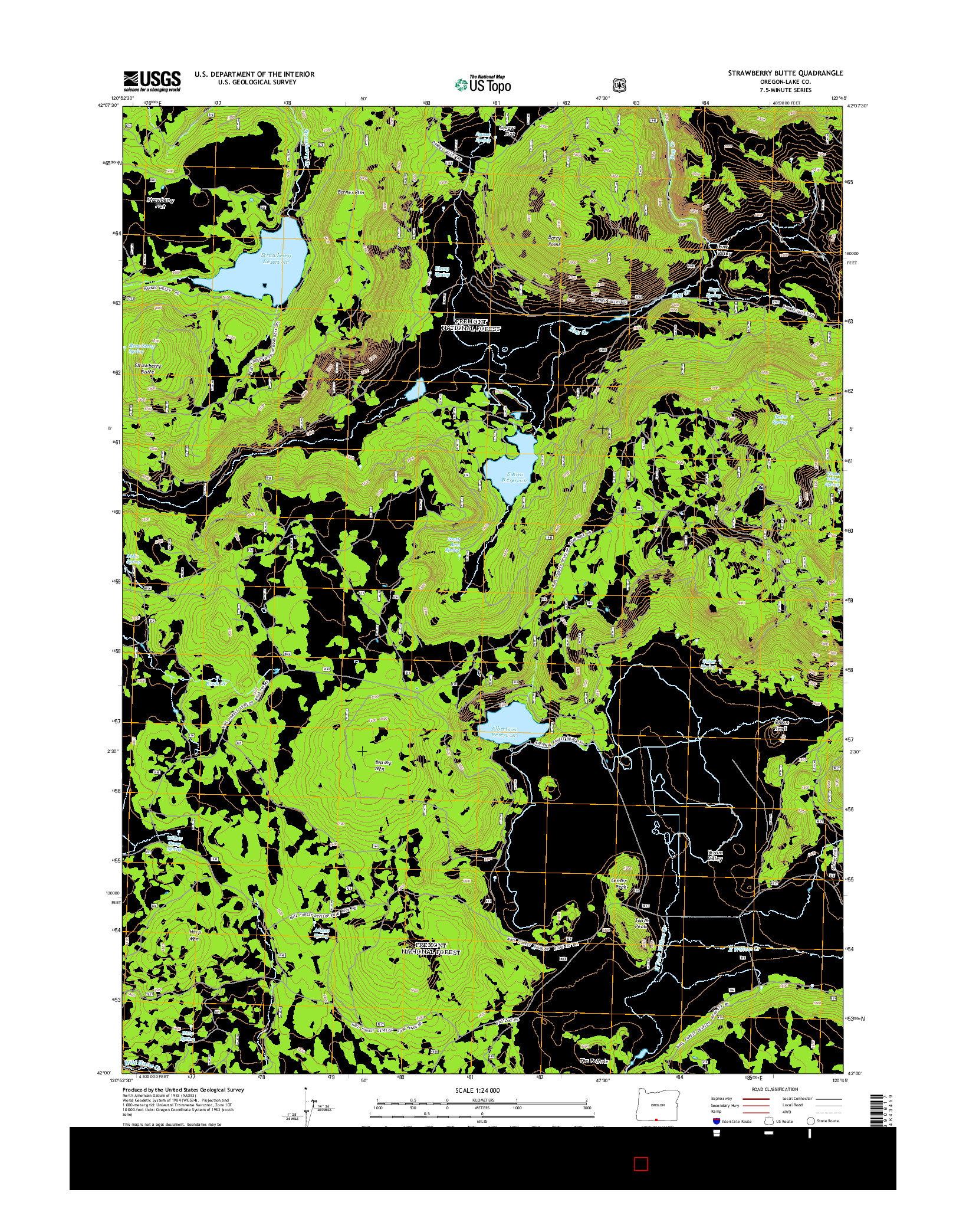 USGS US TOPO 7.5-MINUTE MAP FOR STRAWBERRY BUTTE, OR 2014