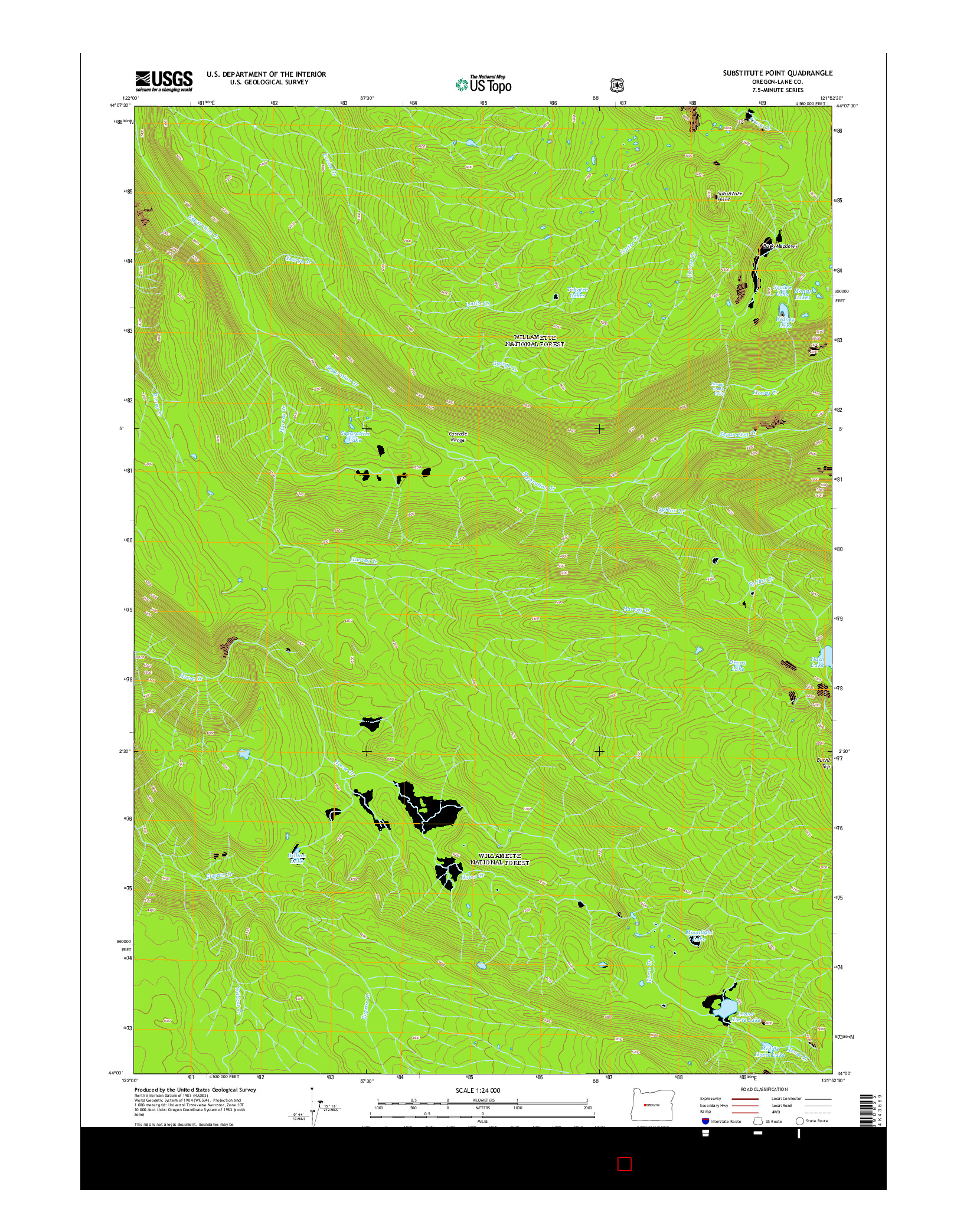 USGS US TOPO 7.5-MINUTE MAP FOR SUBSTITUTE POINT, OR 2014