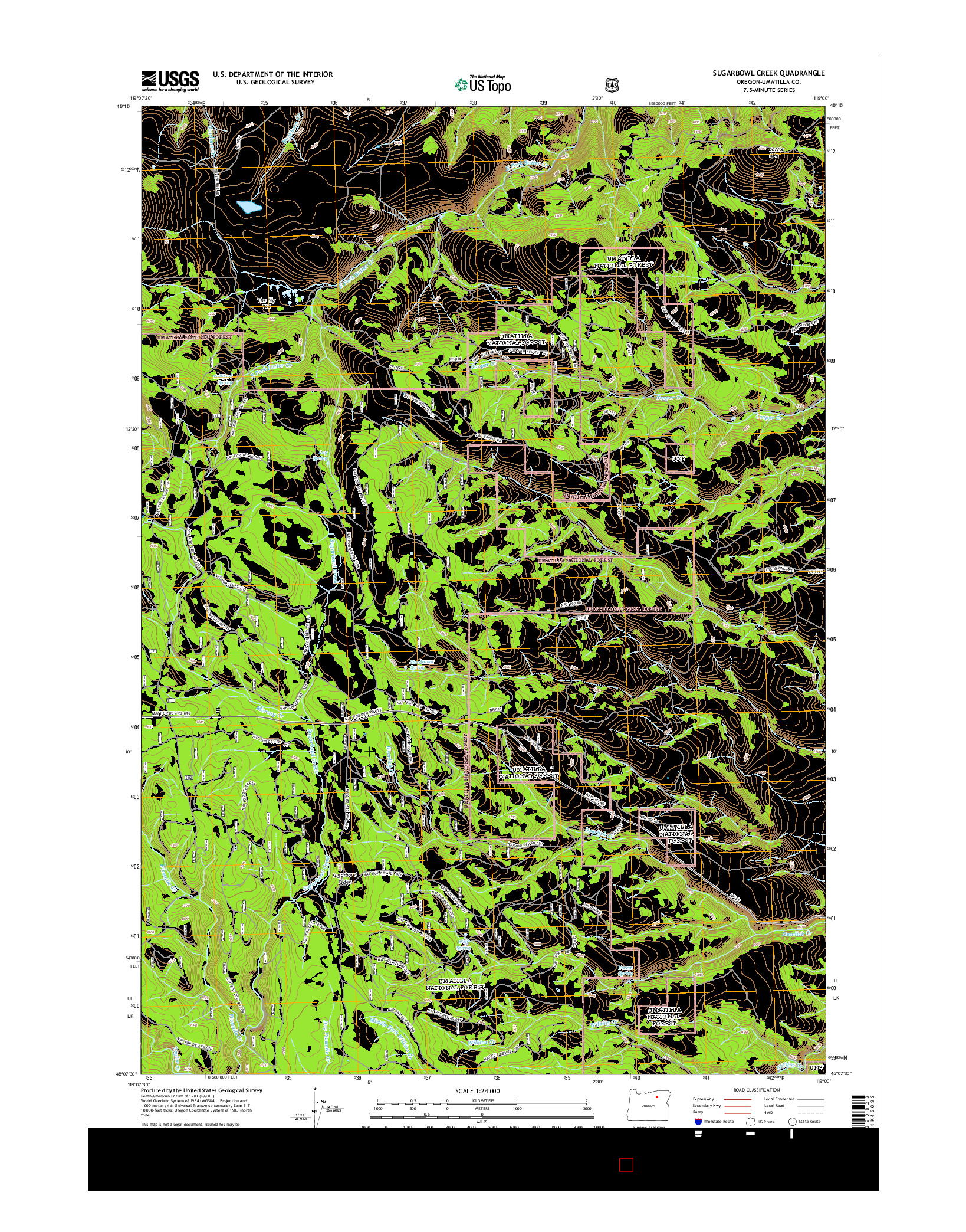 USGS US TOPO 7.5-MINUTE MAP FOR SUGARBOWL CREEK, OR 2014