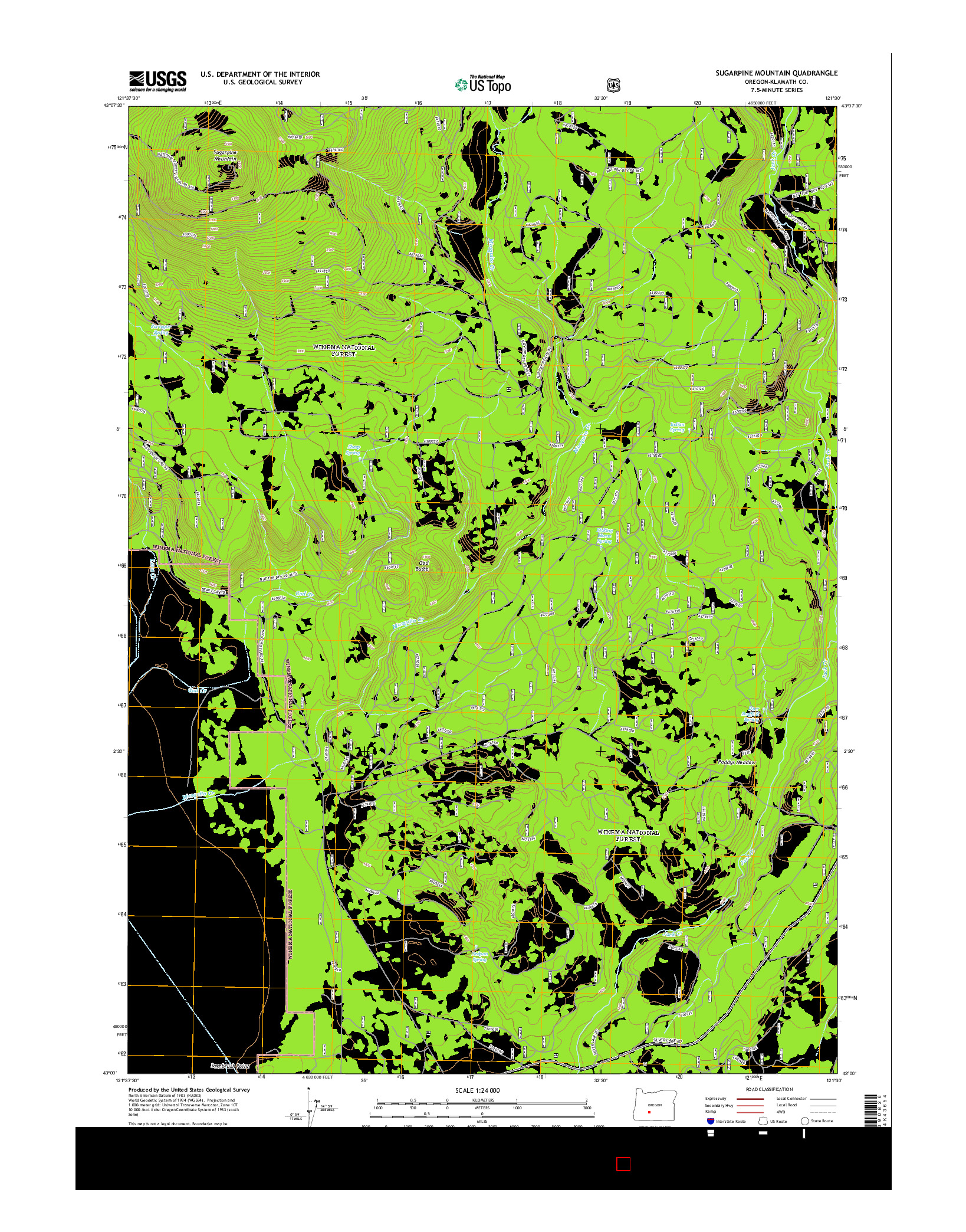 USGS US TOPO 7.5-MINUTE MAP FOR SUGARPINE MOUNTAIN, OR 2014