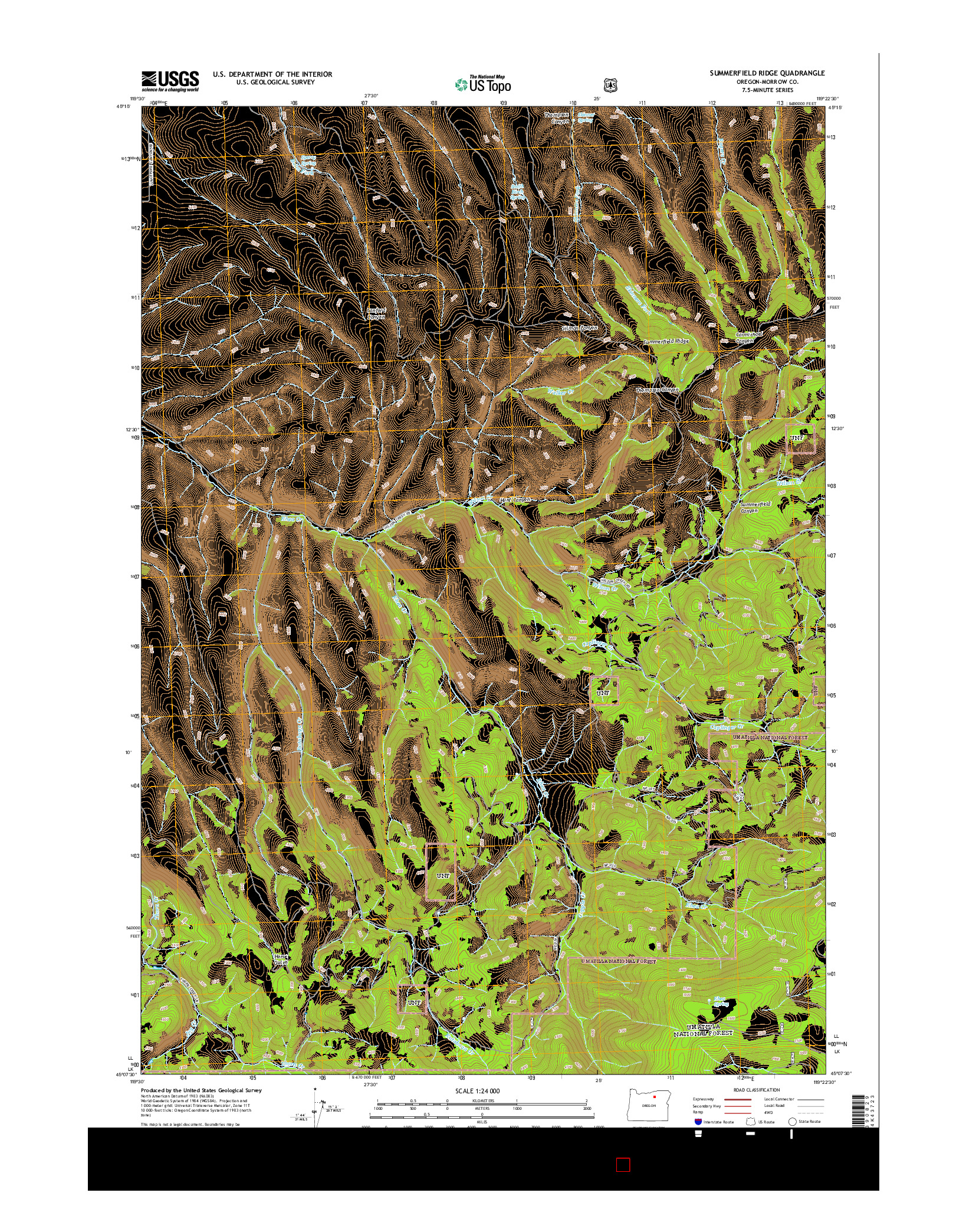 USGS US TOPO 7.5-MINUTE MAP FOR SUMMERFIELD RIDGE, OR 2014