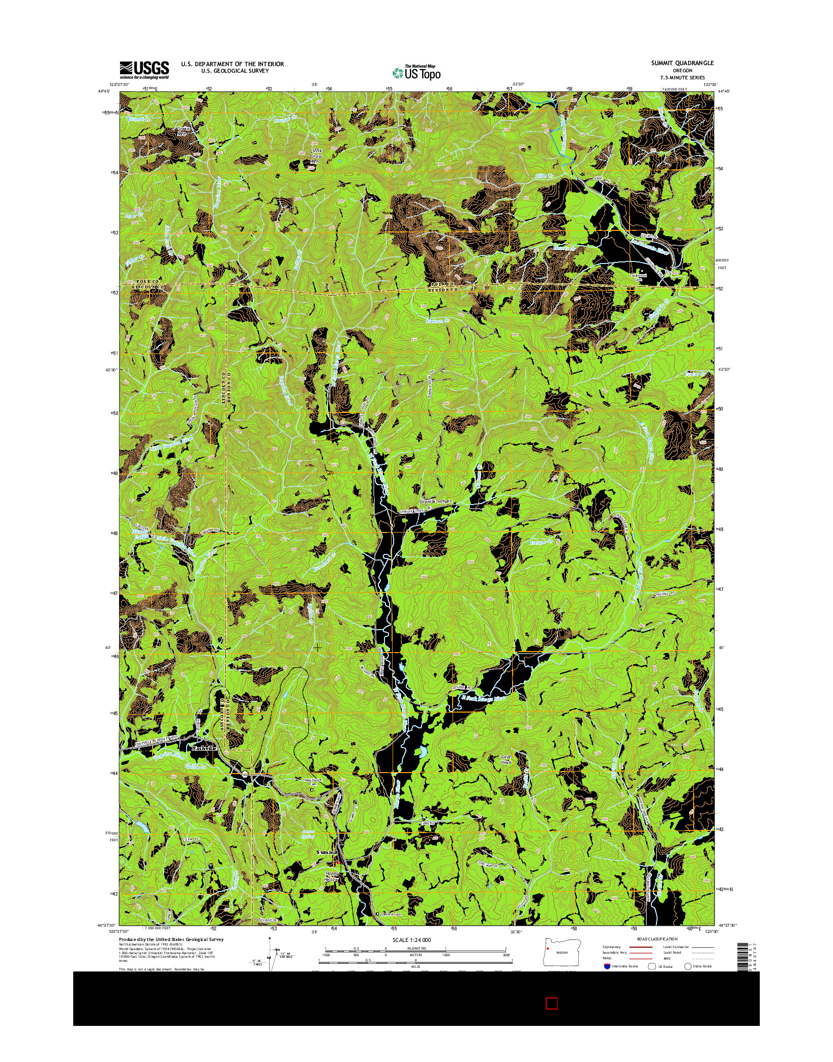 USGS US TOPO 7.5-MINUTE MAP FOR SUMMIT, OR 2014