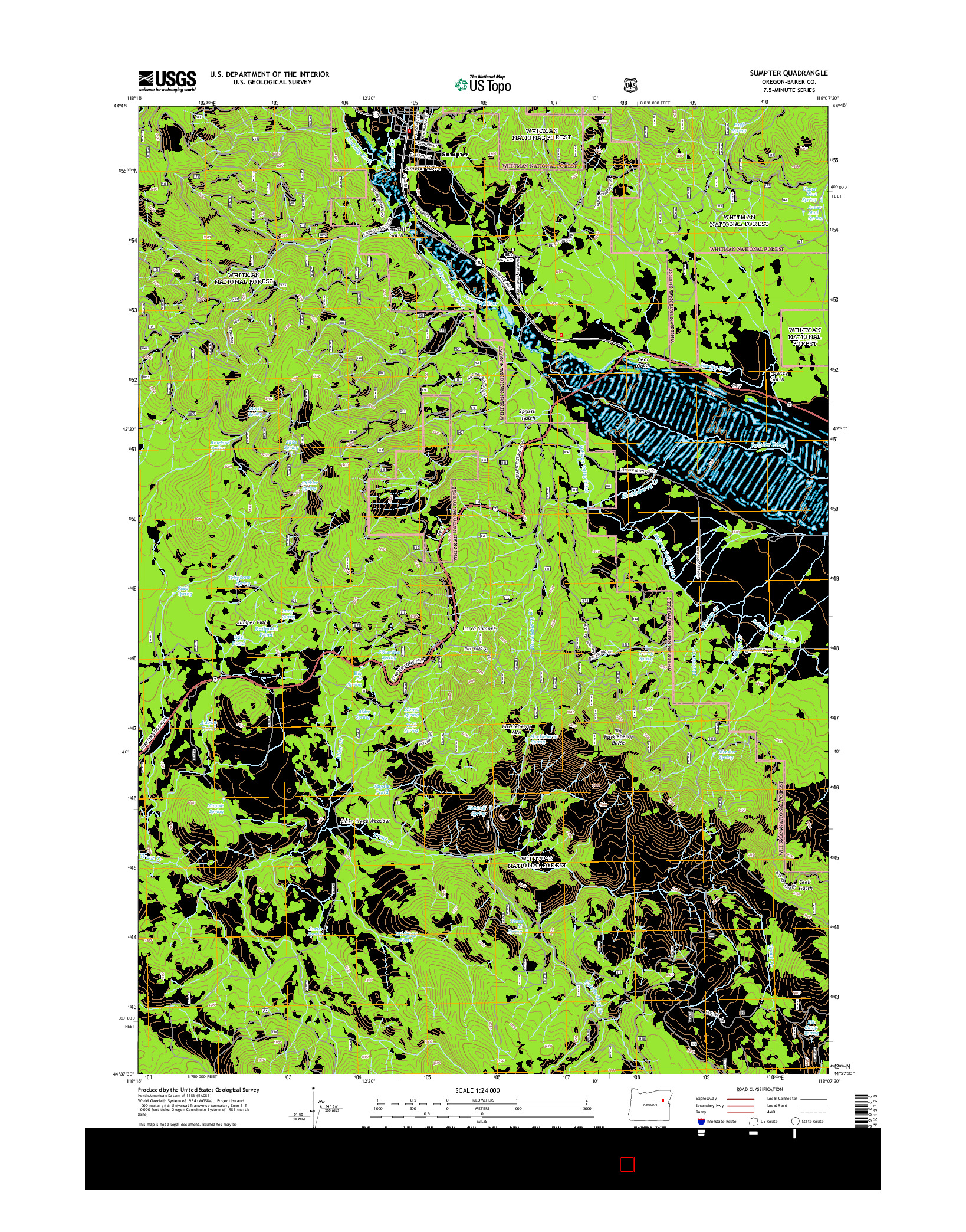 USGS US TOPO 7.5-MINUTE MAP FOR SUMPTER, OR 2014