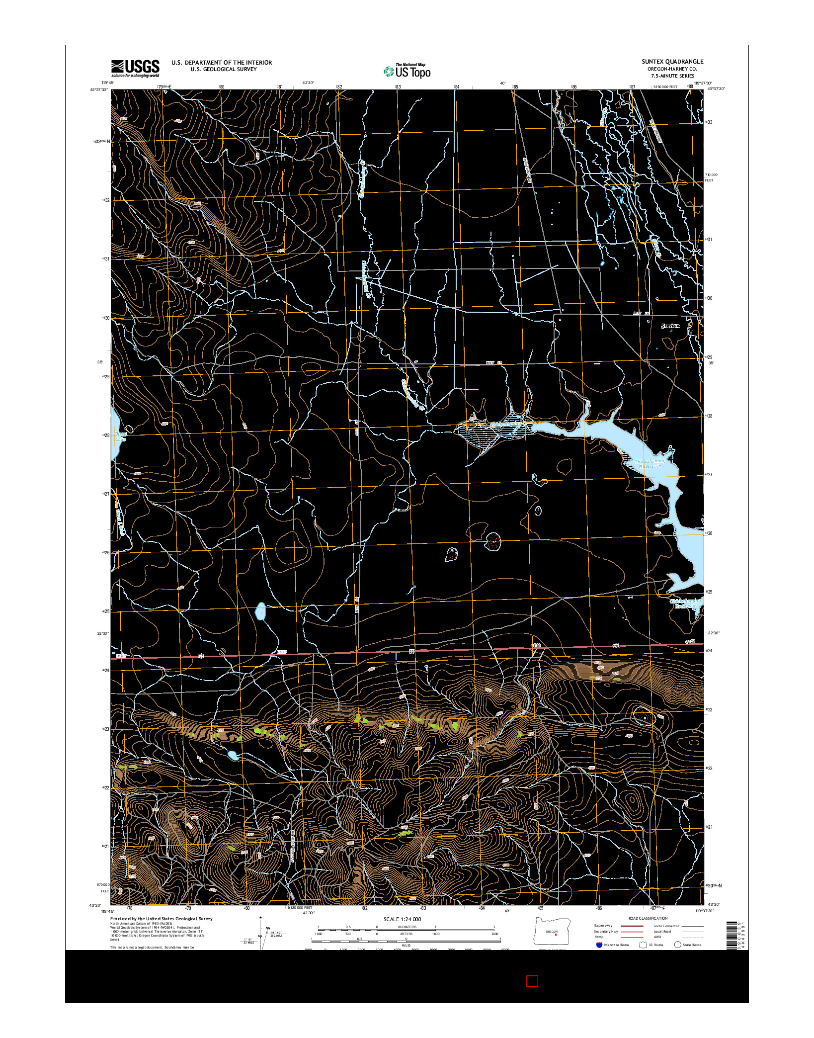 USGS US TOPO 7.5-MINUTE MAP FOR SUNTEX, OR 2014