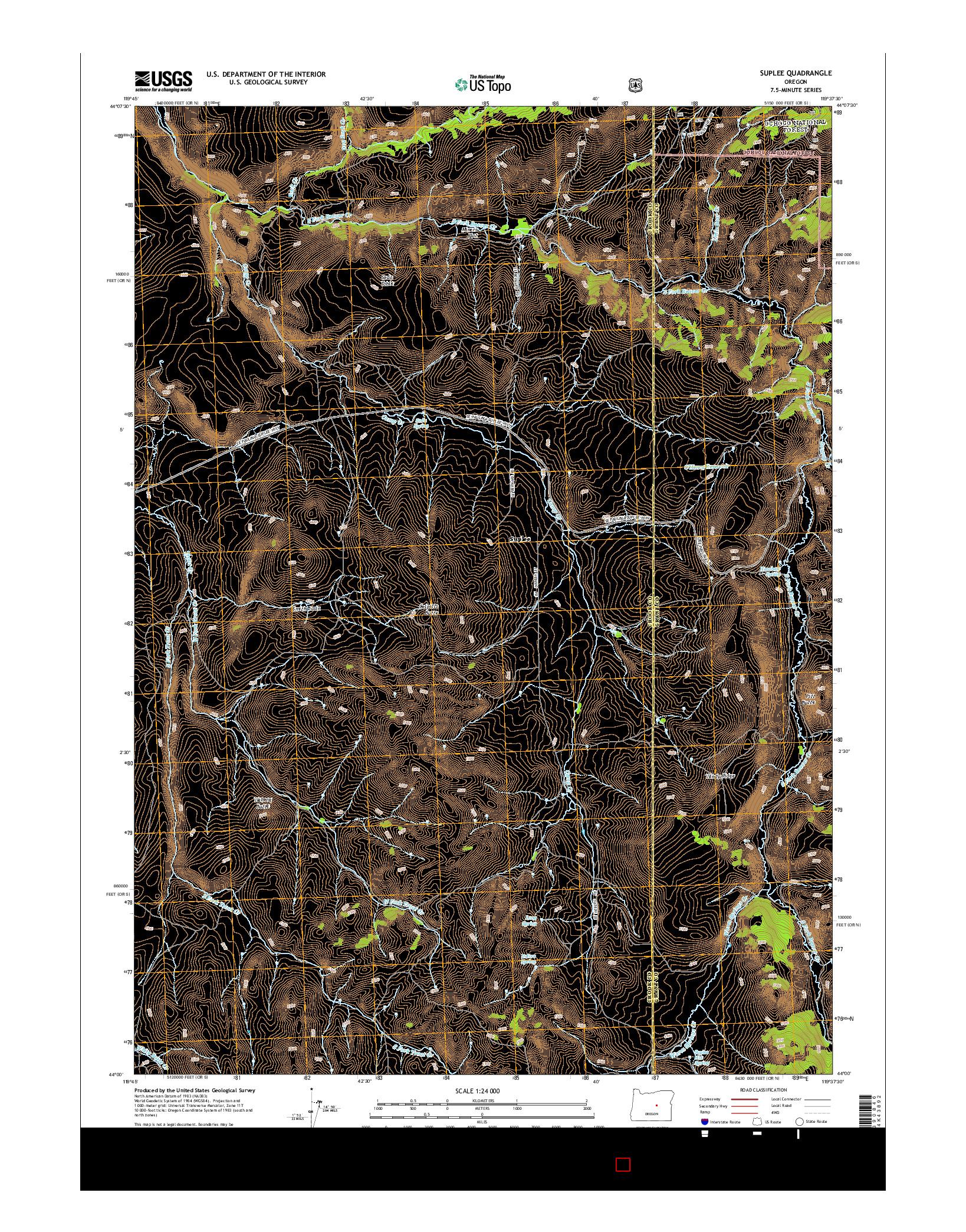 USGS US TOPO 7.5-MINUTE MAP FOR SUPLEE, OR 2014