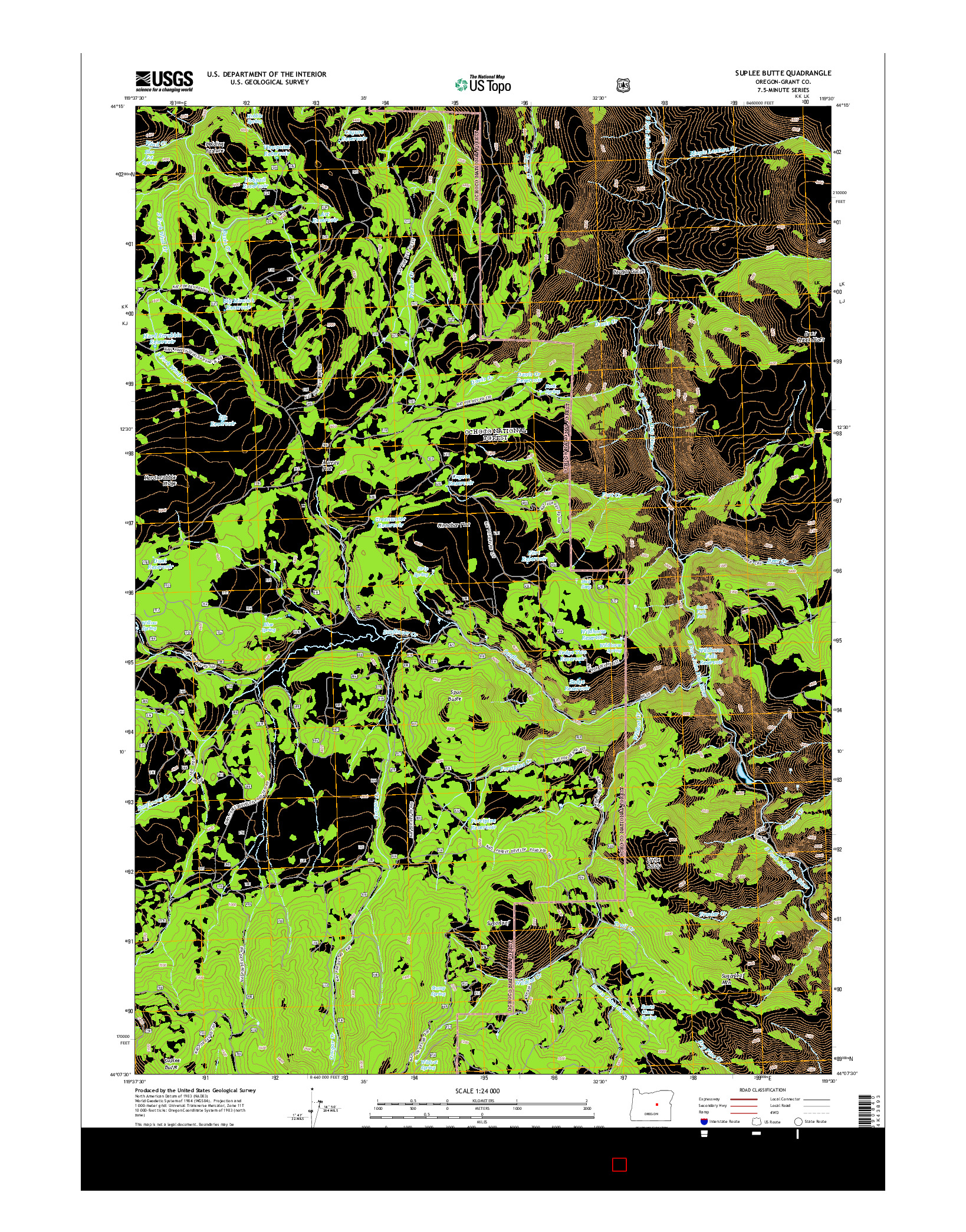 USGS US TOPO 7.5-MINUTE MAP FOR SUPLEE BUTTE, OR 2014