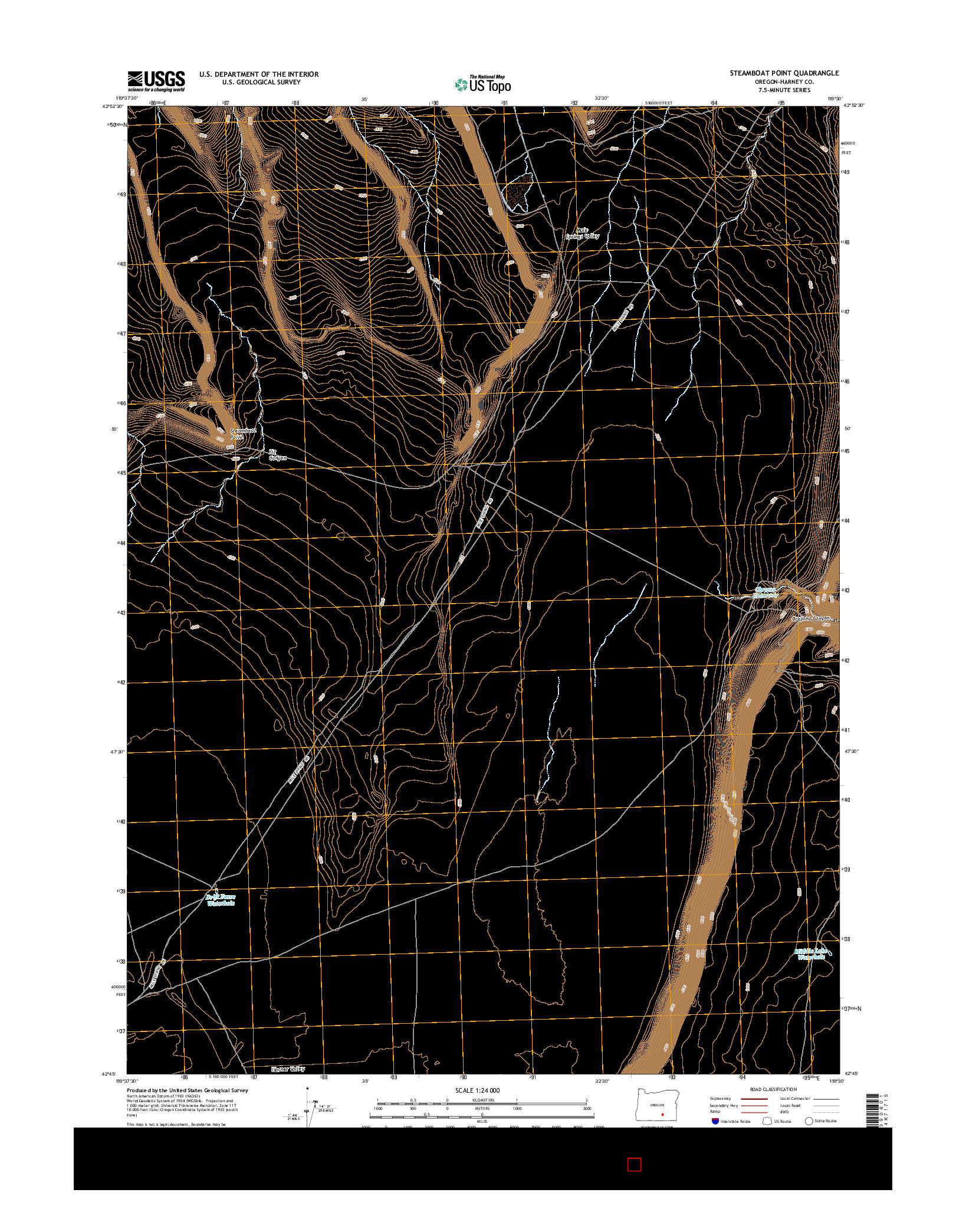 USGS US TOPO 7.5-MINUTE MAP FOR STEAMBOAT POINT, OR 2014