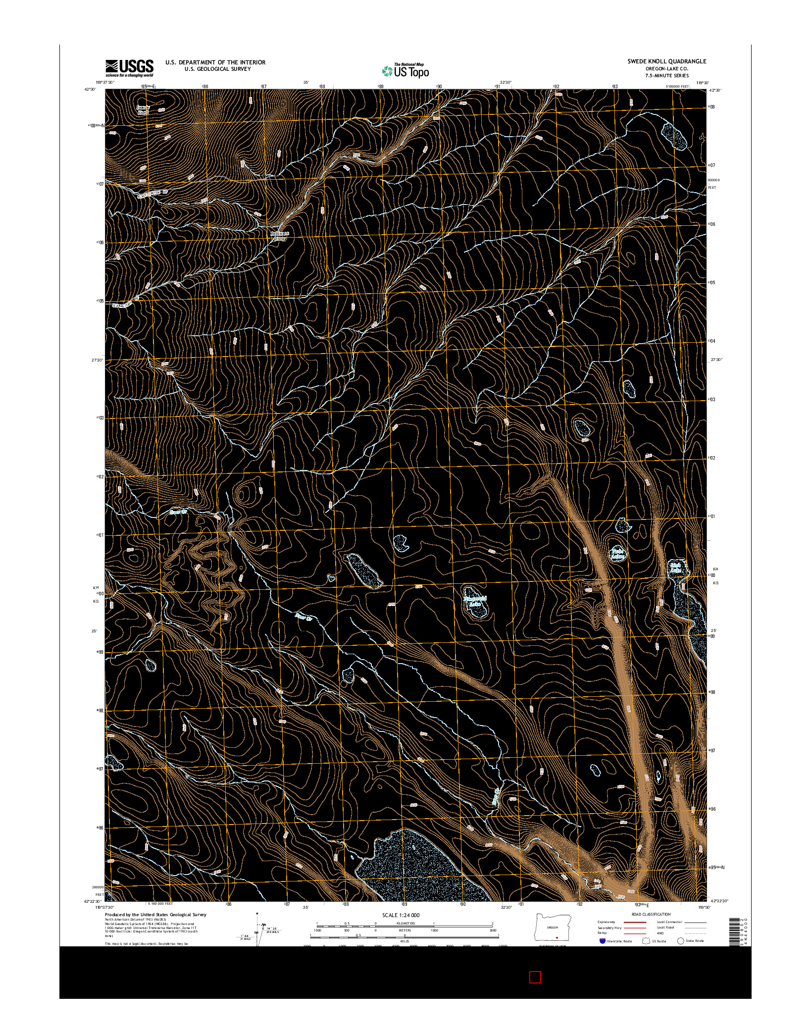 USGS US TOPO 7.5-MINUTE MAP FOR SWEDE KNOLL, OR 2014