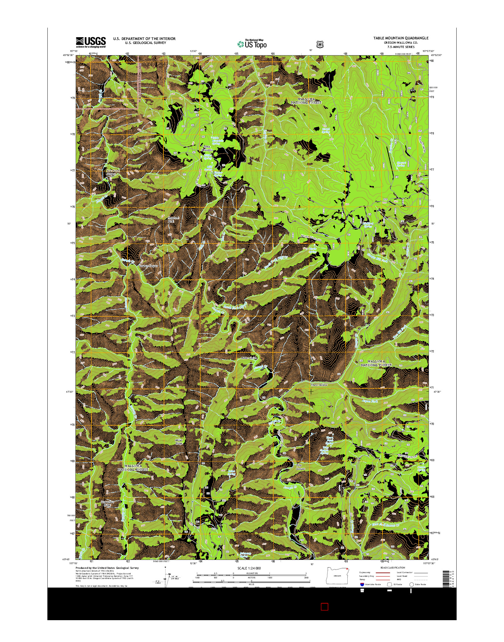 USGS US TOPO 7.5-MINUTE MAP FOR TABLE MOUNTAIN, OR 2014