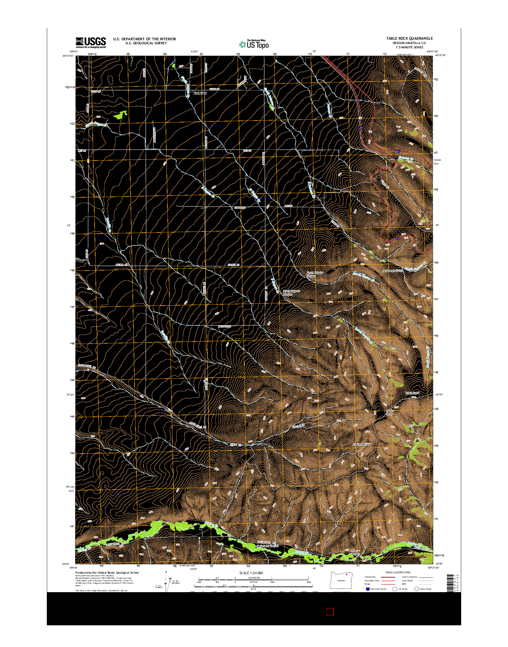 USGS US TOPO 7.5-MINUTE MAP FOR TABLE ROCK, OR 2014